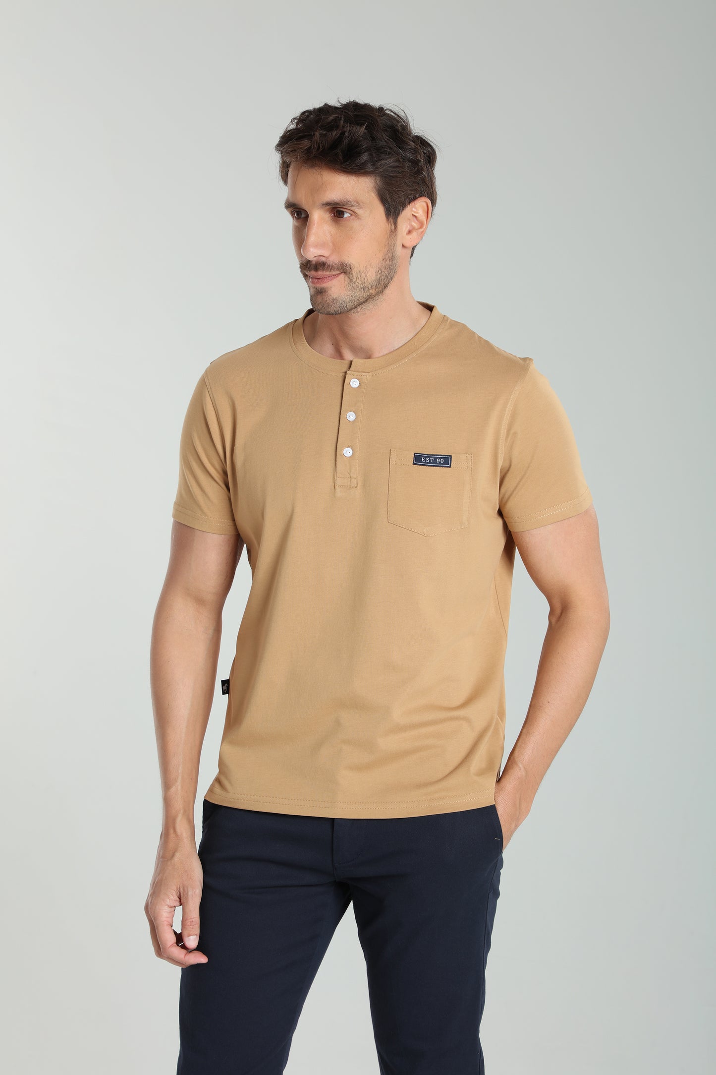T-shirt manches courtes HENLEY camel