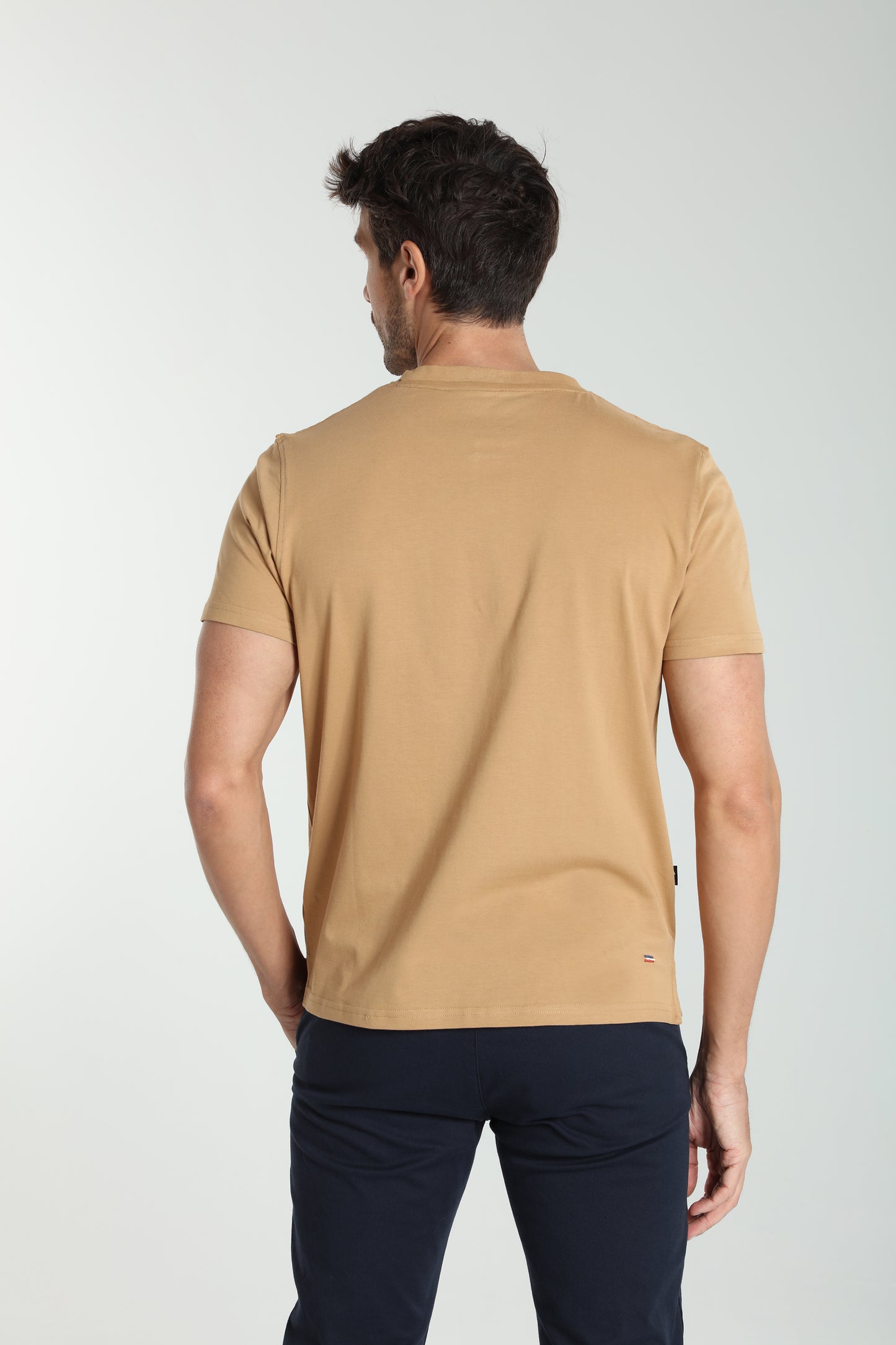 T-shirt manches courtes HENLEY camel