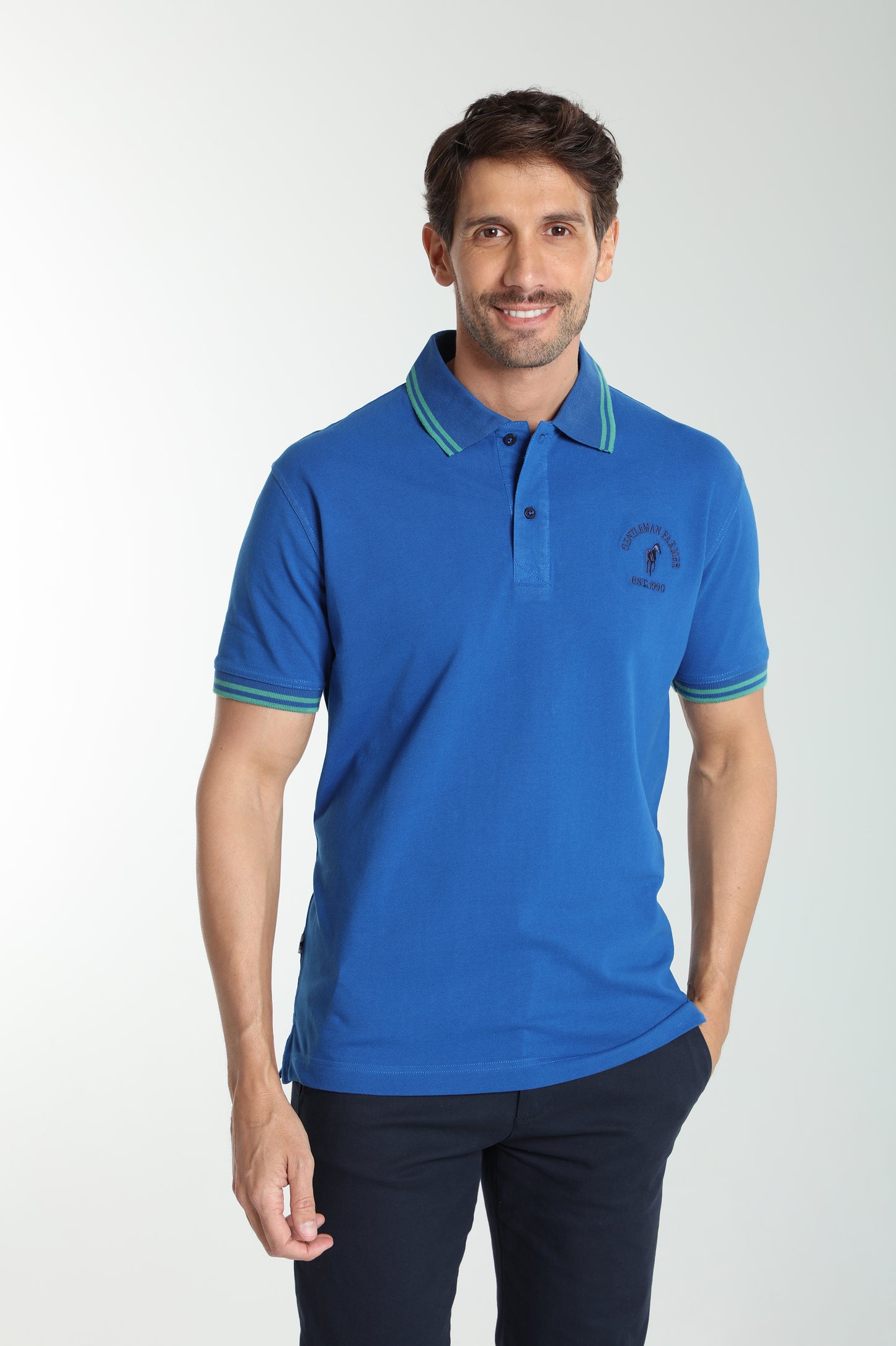 Polo manches courtes PRAY bleu