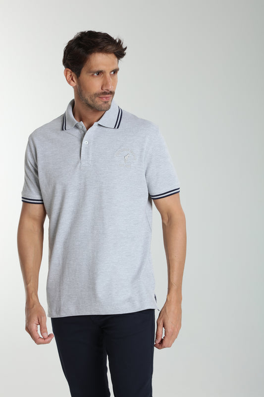 Polo manches courtes PRAY gris chiné