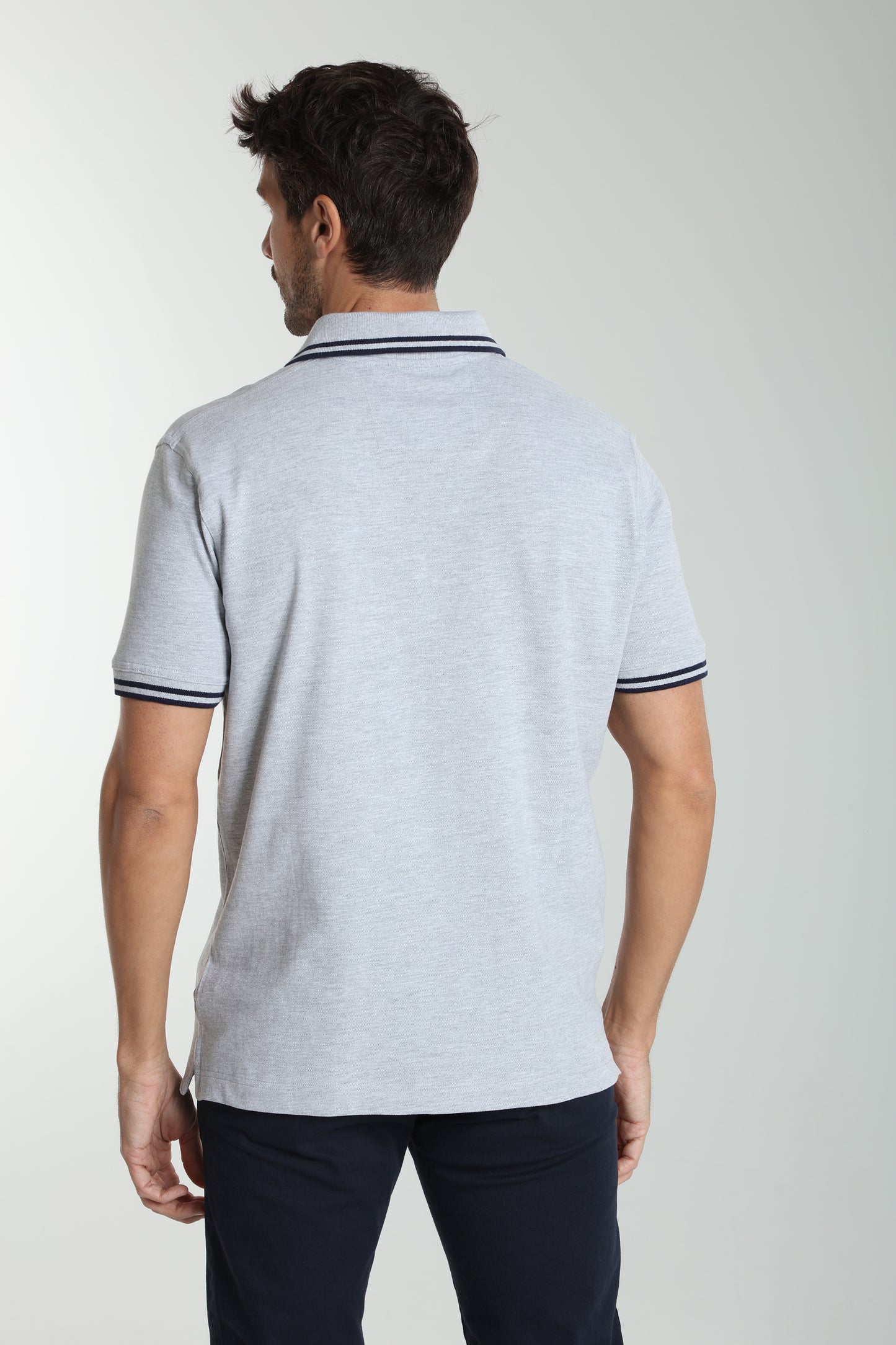 Polo manches courtes PRAY gris chiné