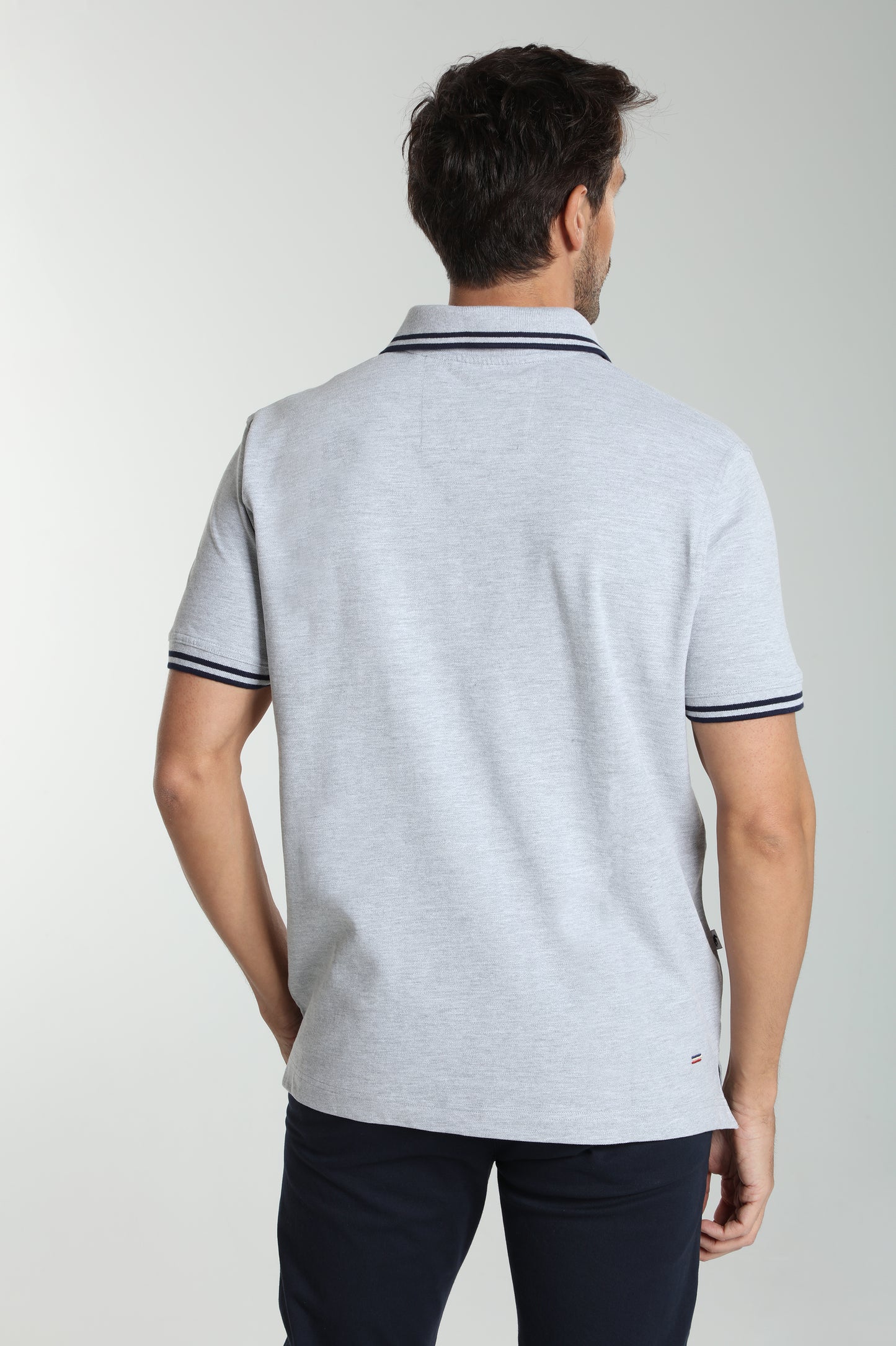 Polo manches courtes PRAY gris chiné