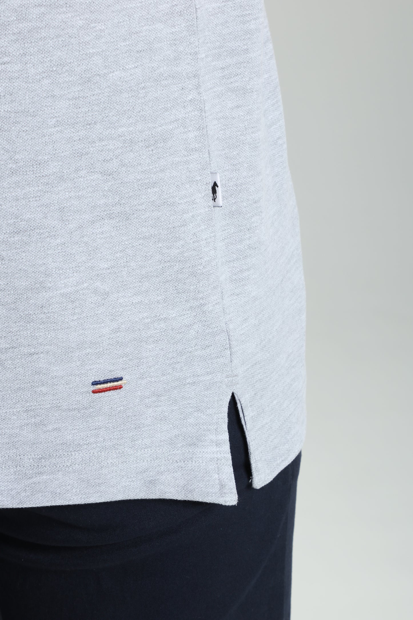 Polo manches courtes PRAY gris chiné