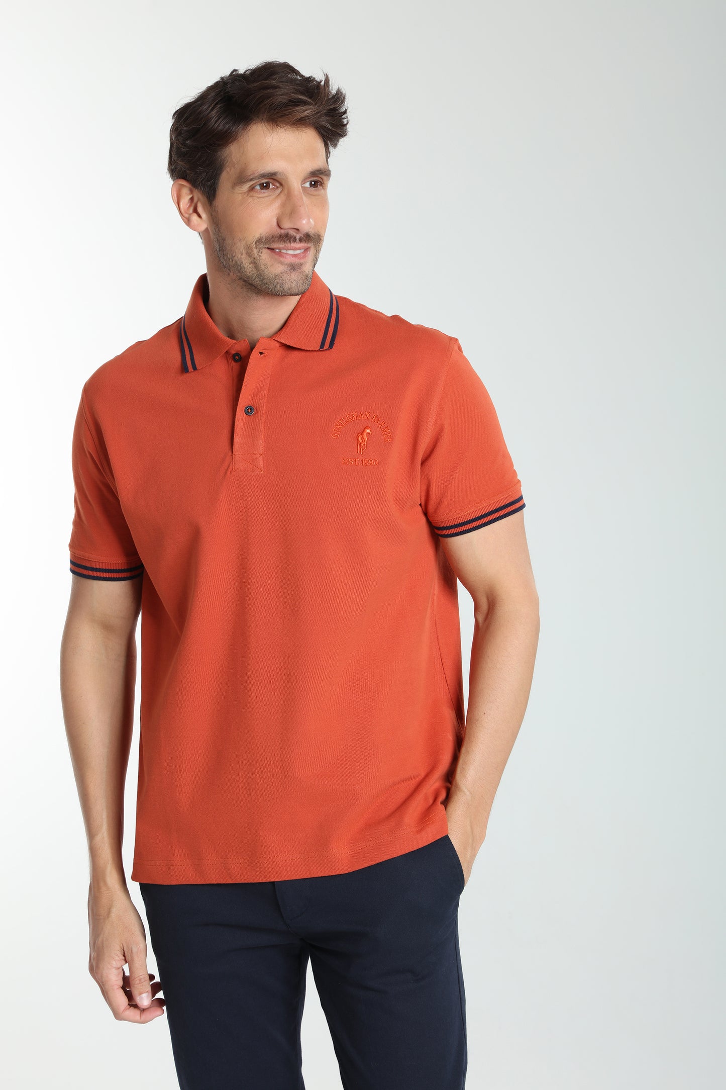 Polo manches courtes PRAY brique
