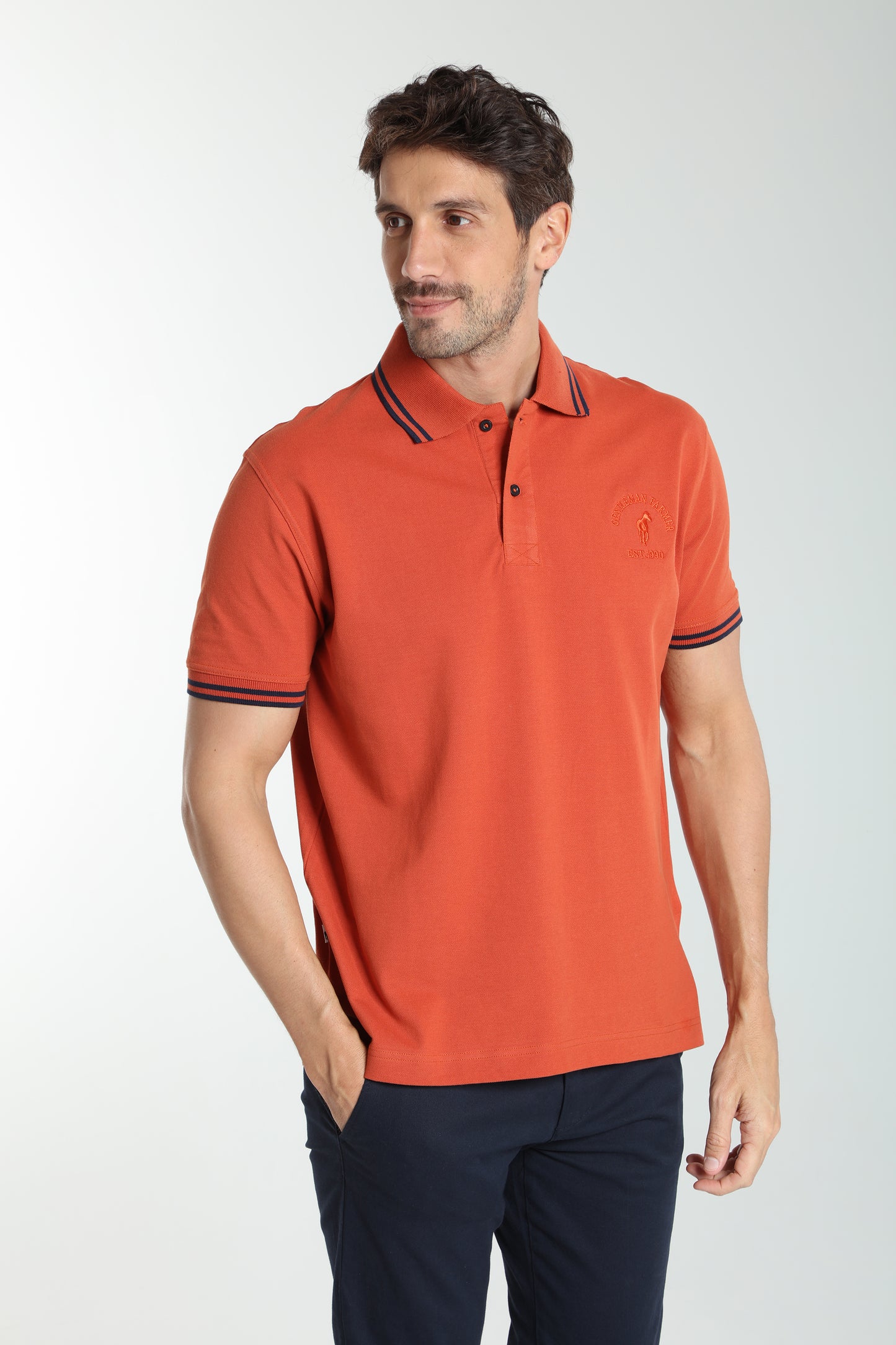 Polo manches courtes PRAY brique