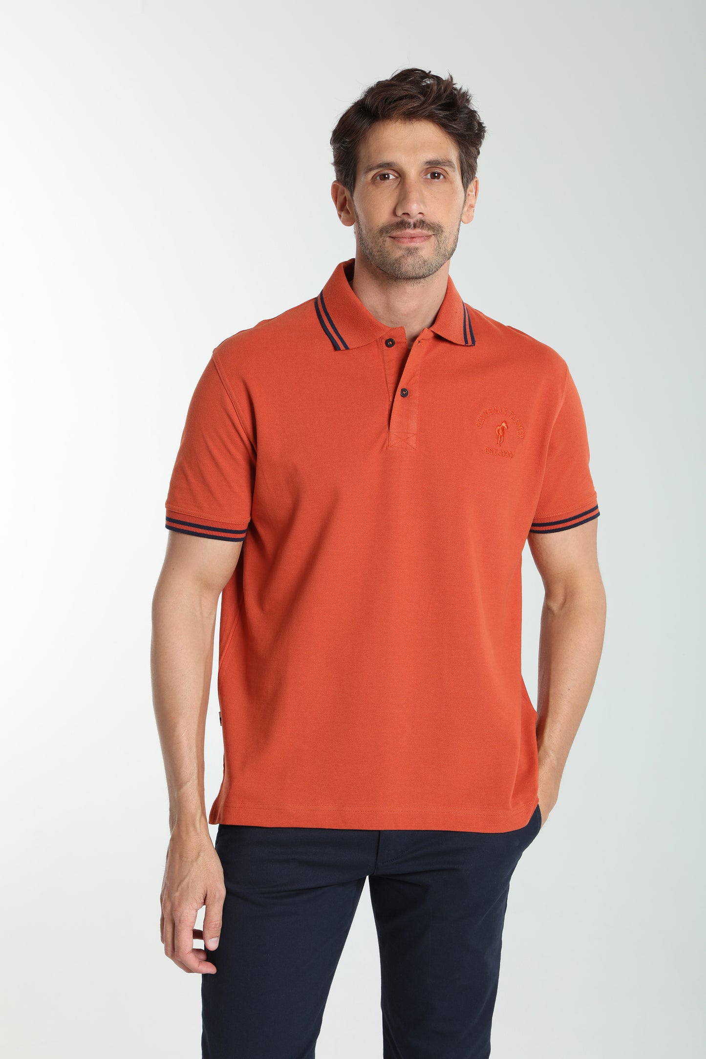 Polo manches courtes PRAY brique