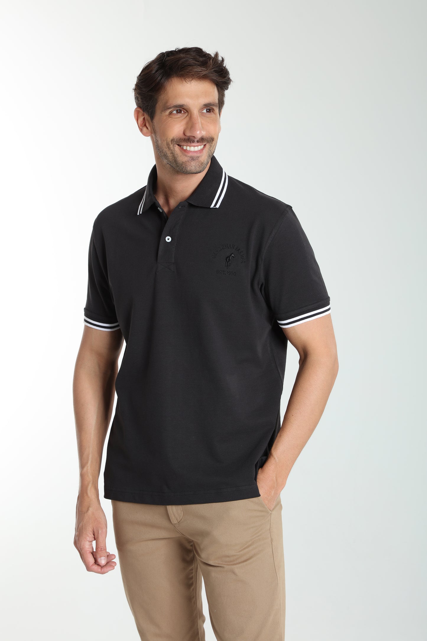 Polo manches courtes PRAY noir