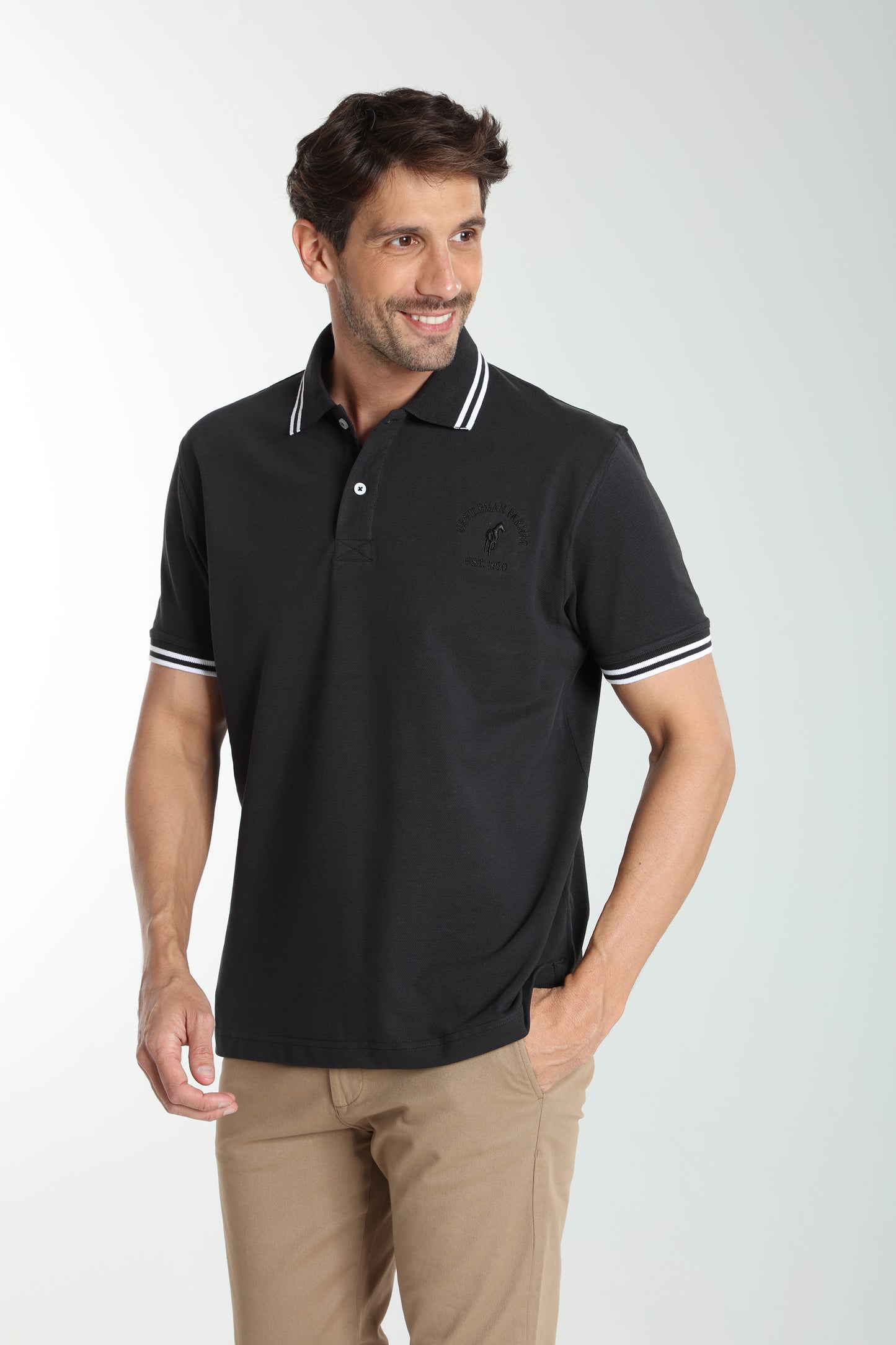 Polo manches courtes PRAY noir
