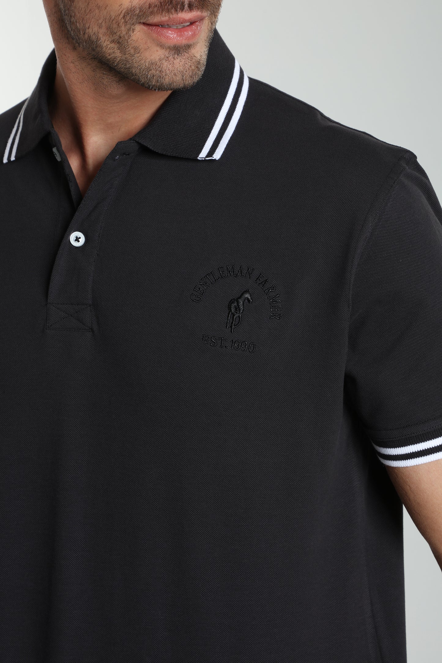 Polo manches courtes PRAY noir