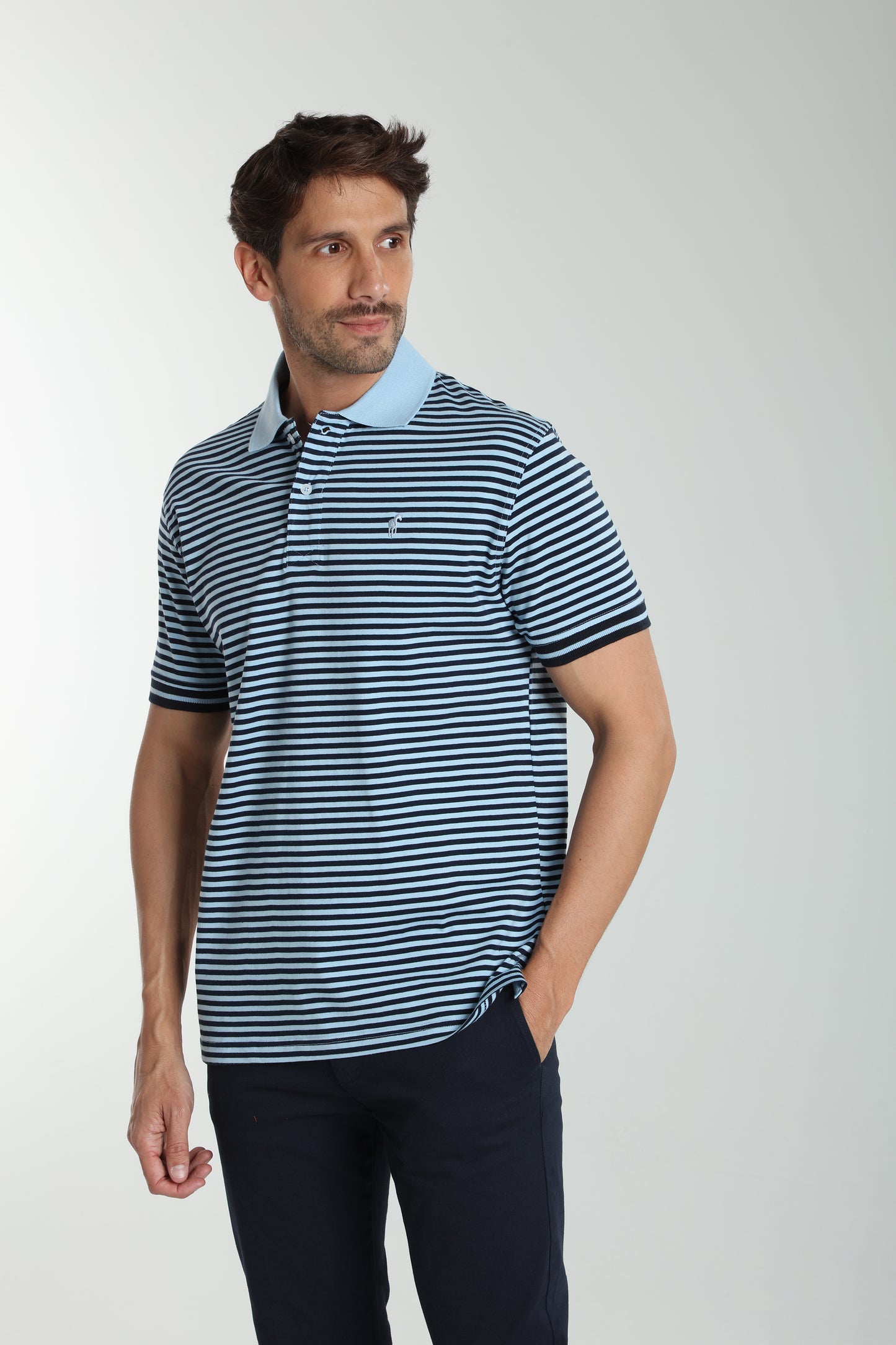 Polo manches courtes PAWL bleu ciel