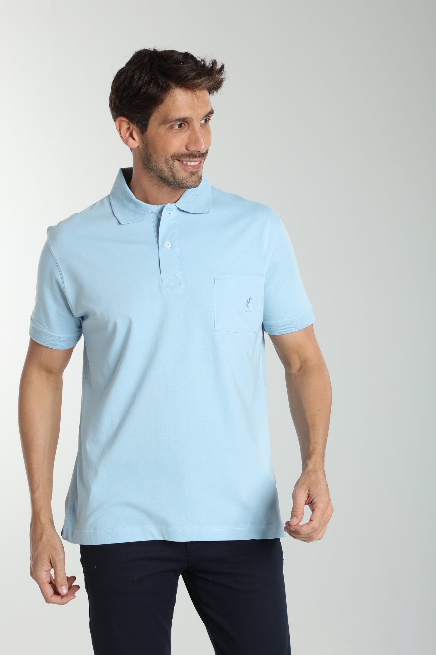 Polo manches courtes PJEY bleu ciel