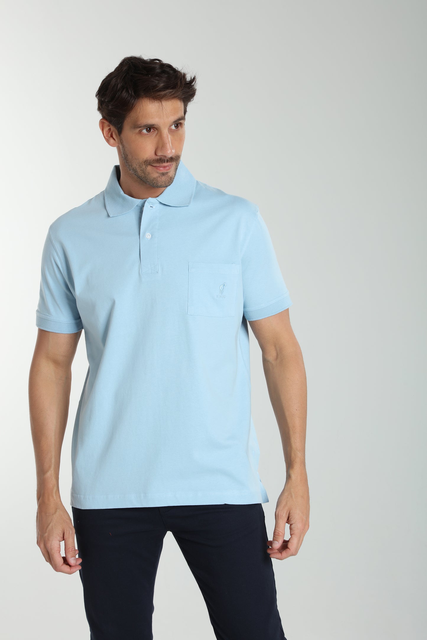 Polo manches courtes PJEY bleu ciel