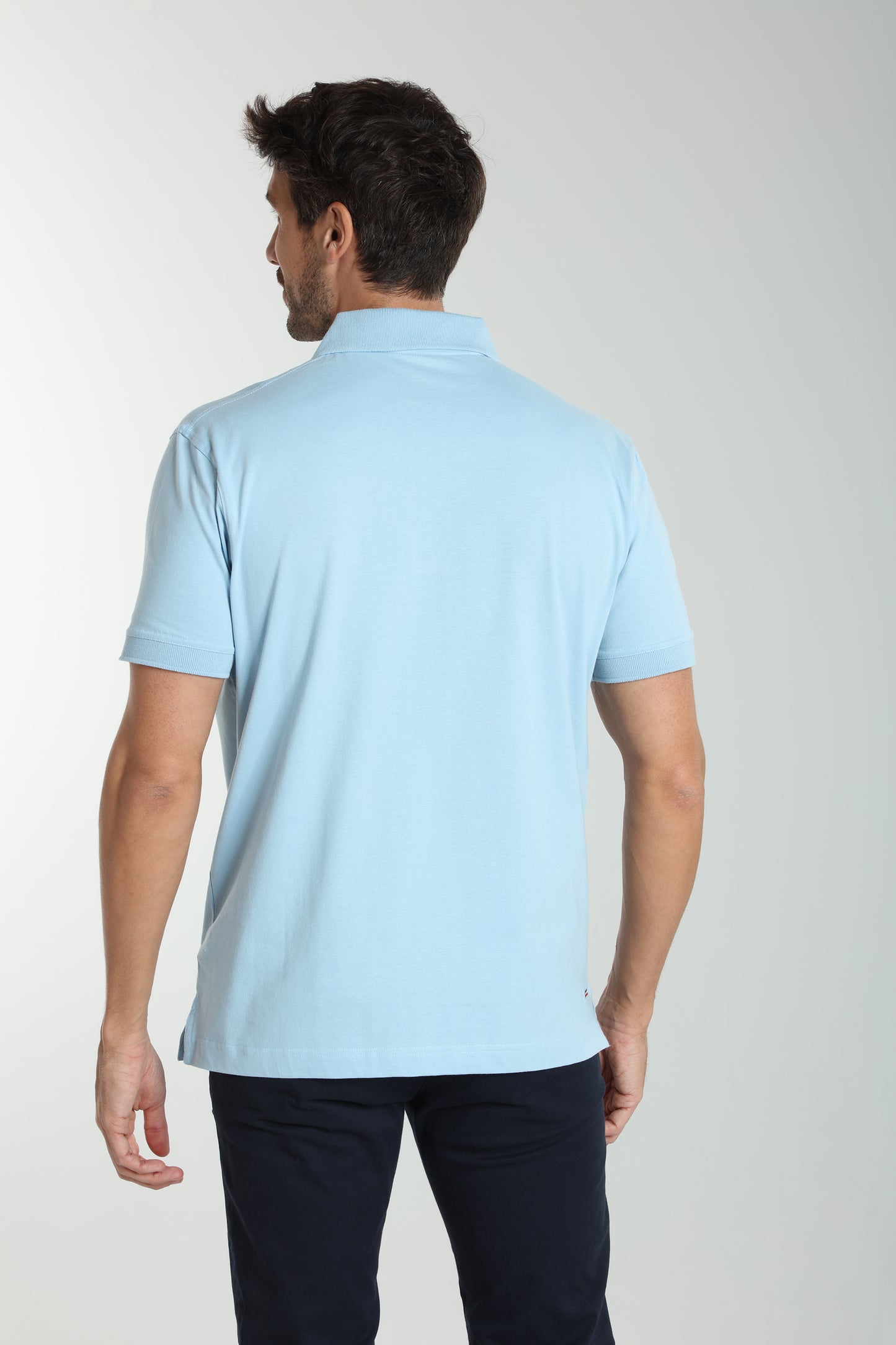 Polo manches courtes PJEY bleu ciel
