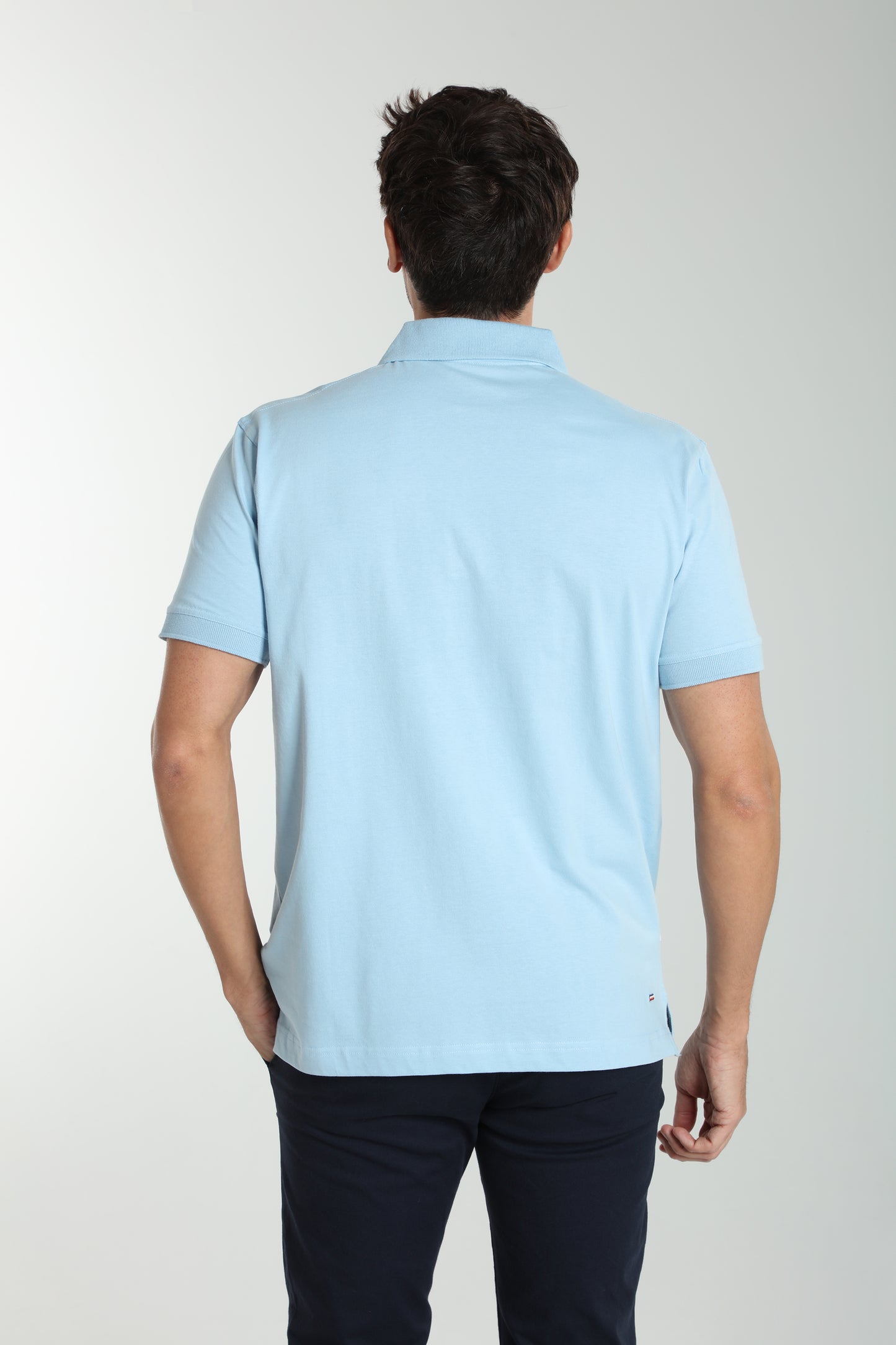Polo manches courtes PJEY bleu ciel