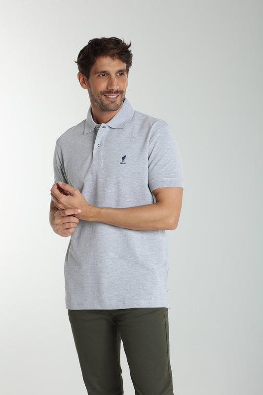 Polo manches courtes PAUL gris chiné