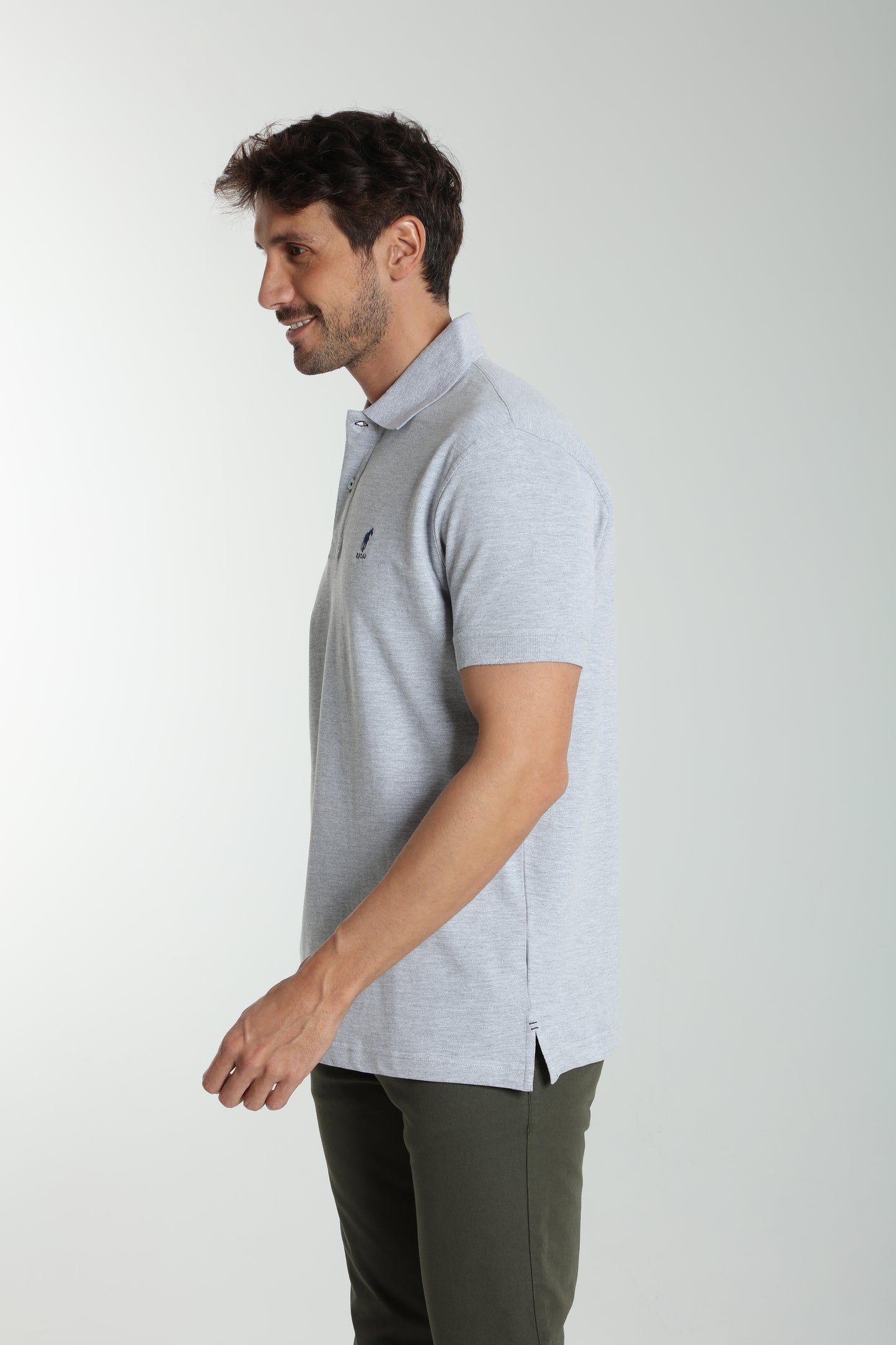 Polo manches courtes PAUL gris chiné
