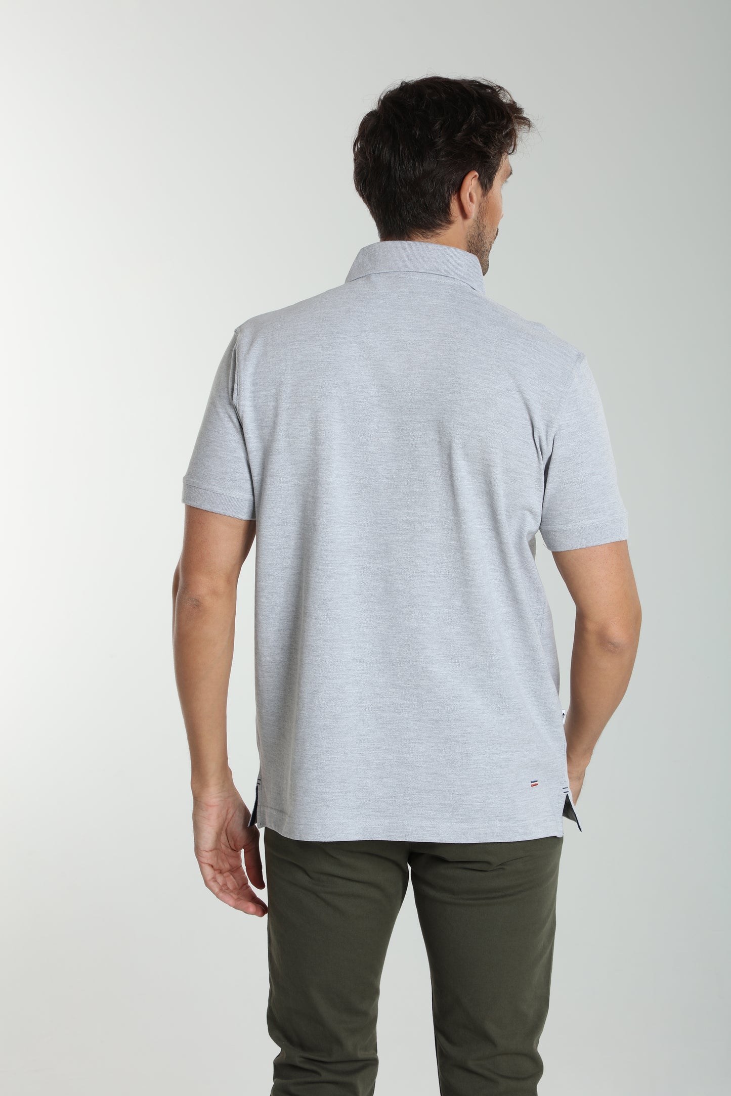 Polo manches courtes PAUL gris chiné