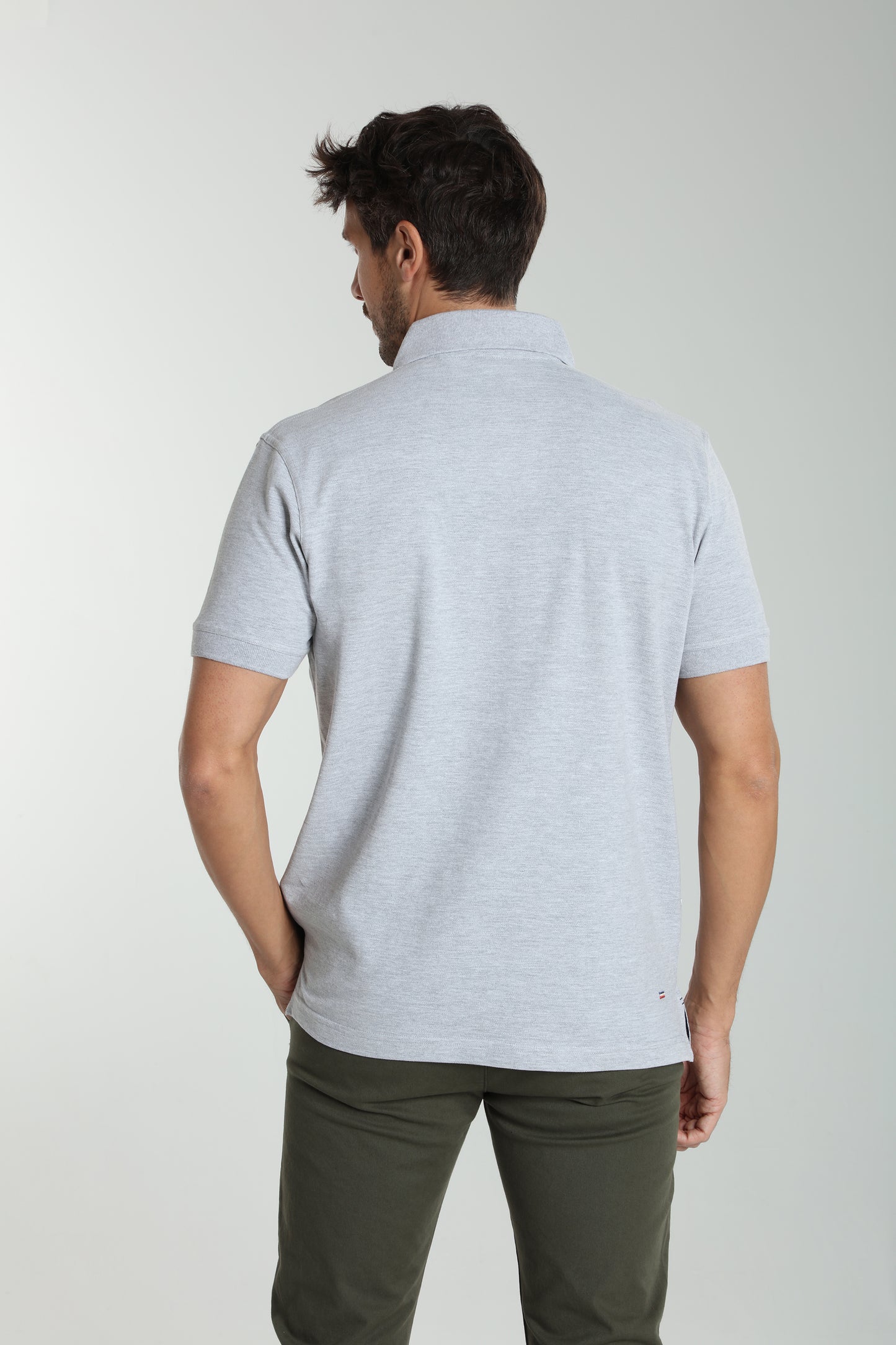 Polo manches courtes PAUL gris chiné