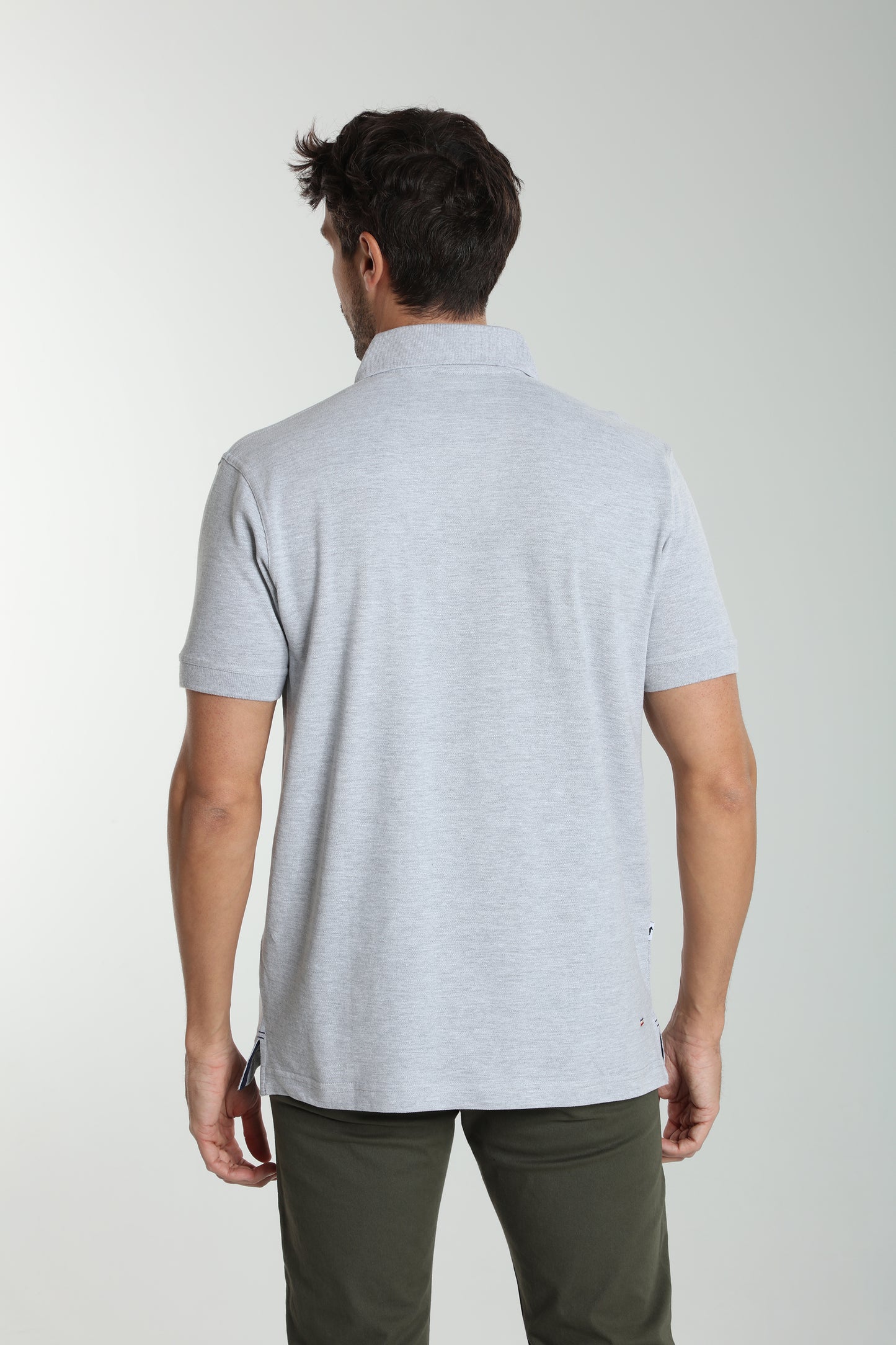 Polo manches courtes PAUL gris chiné