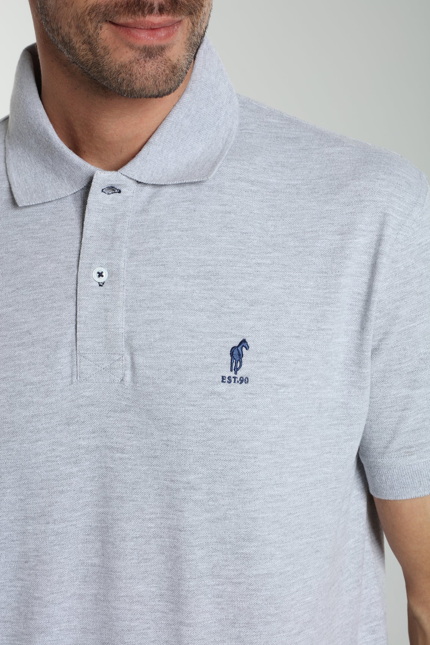 Polo manches courtes PAUL gris chiné