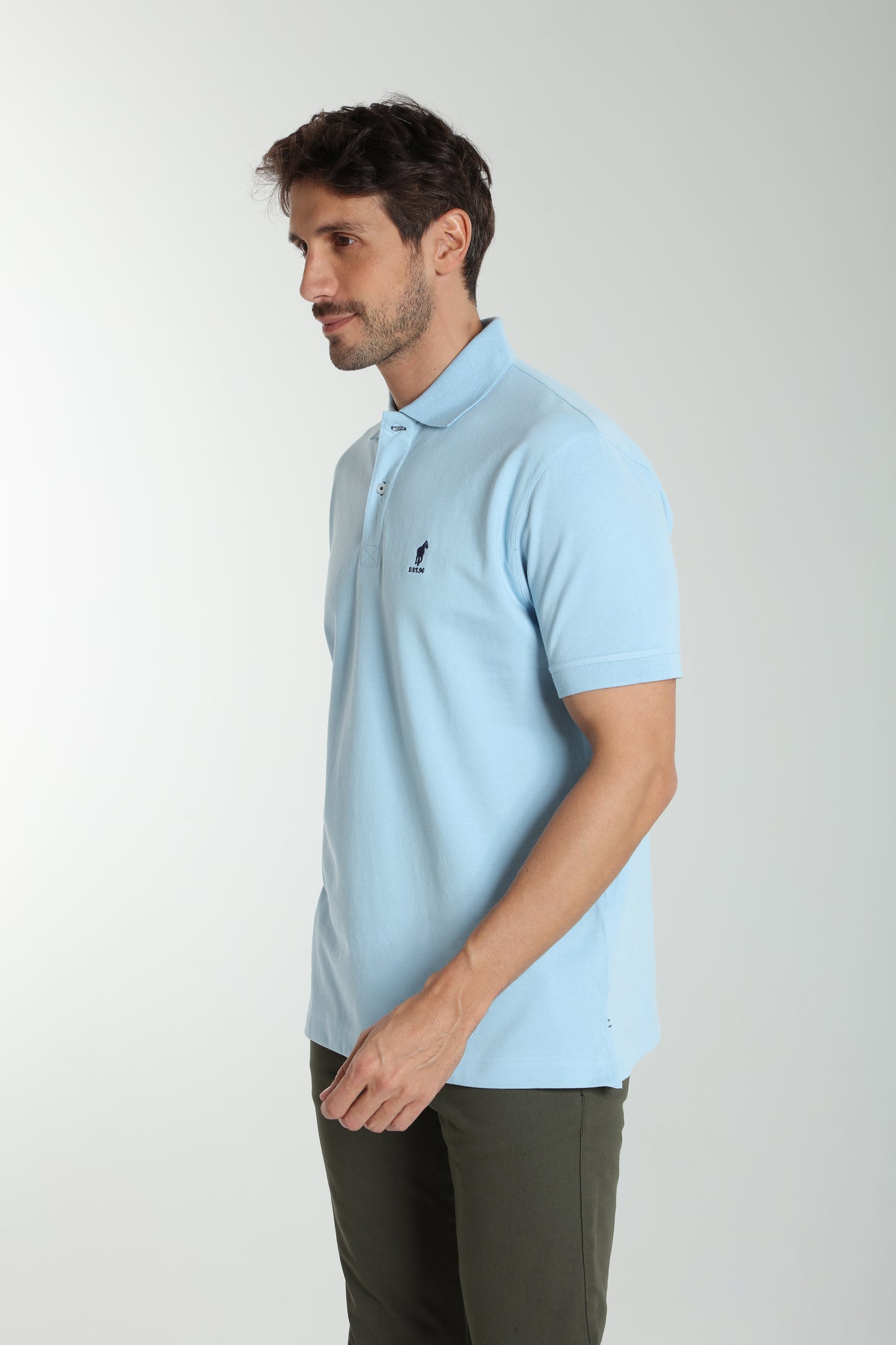 Polo manches courtes PAUL bleu ciel