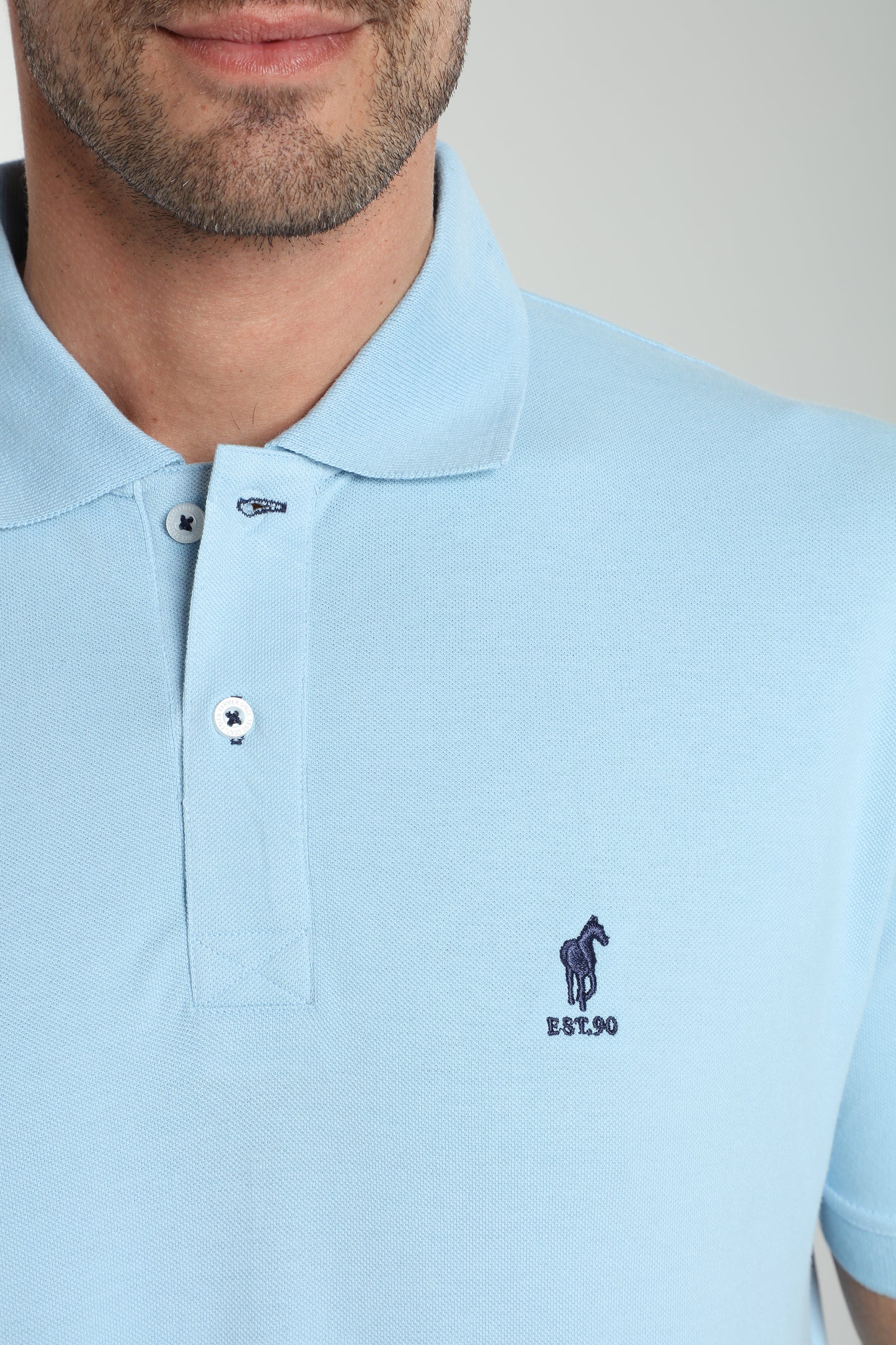 Polo manches courtes PAUL bleu ciel