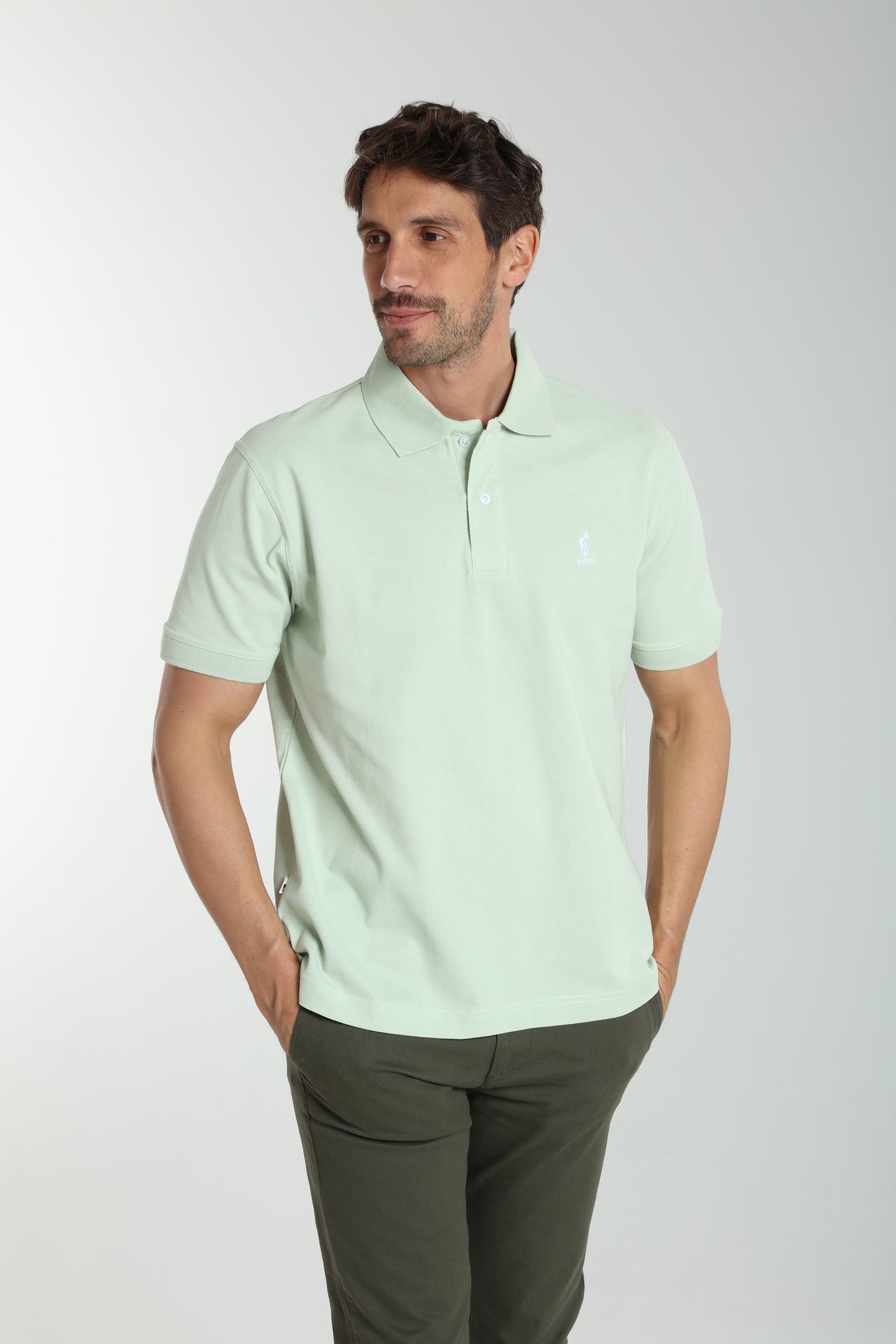 Polo manches courtes PAUL céladon