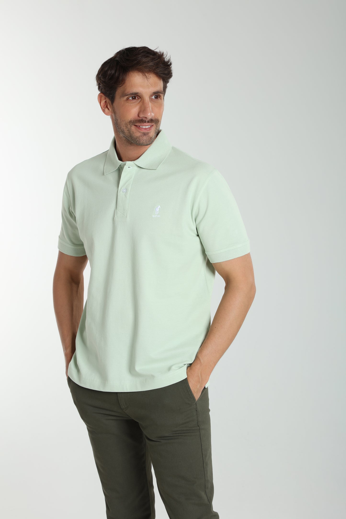 Polo manches courtes PAUL céladon