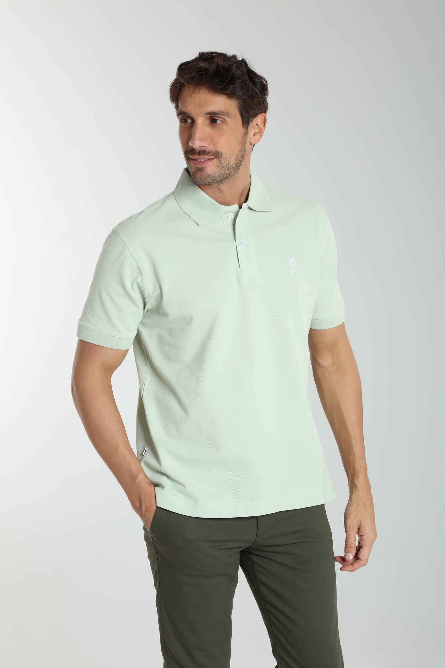 Polo manches courtes PAUL céladon