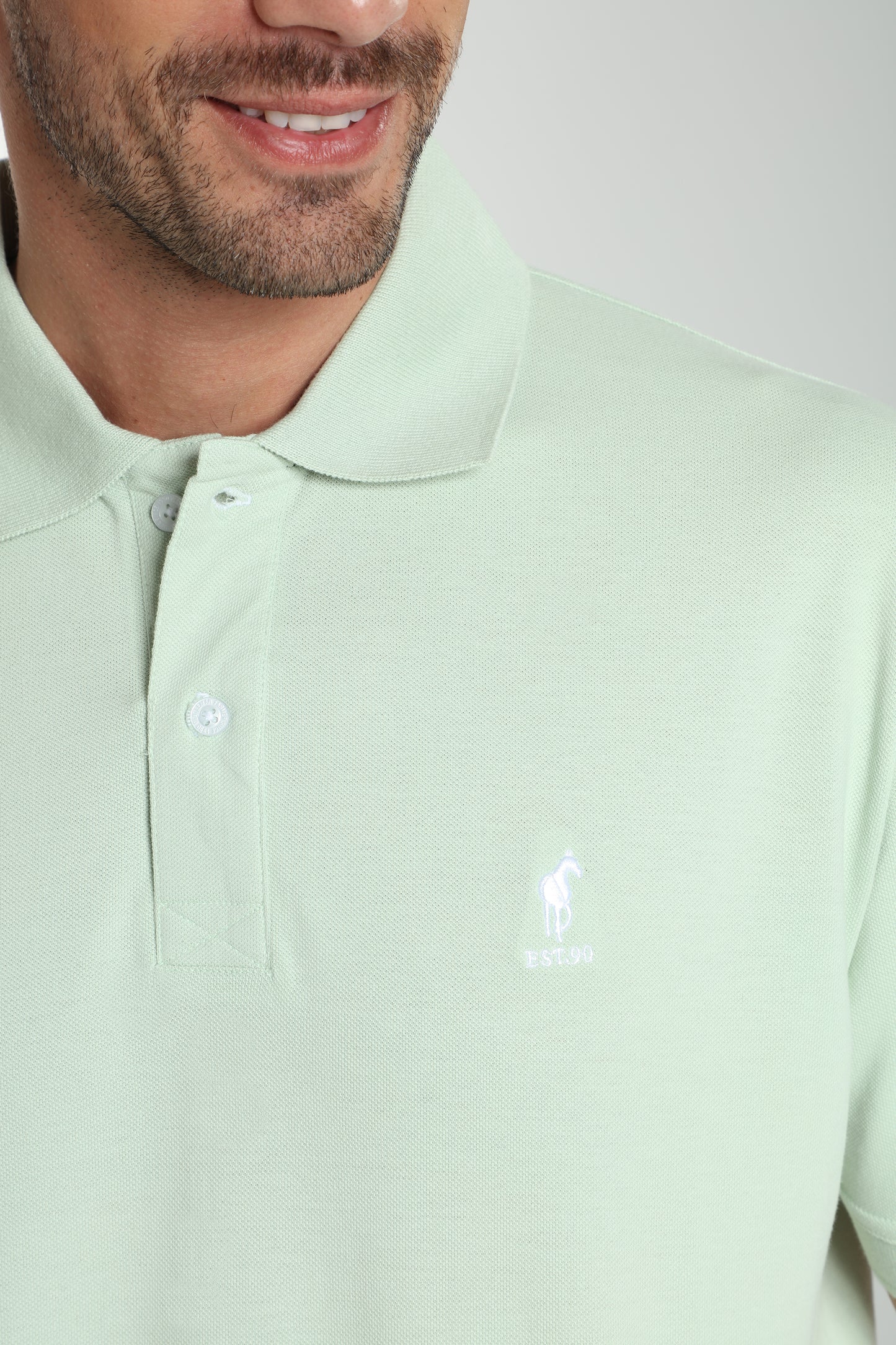 Polo manches courtes PAUL céladon