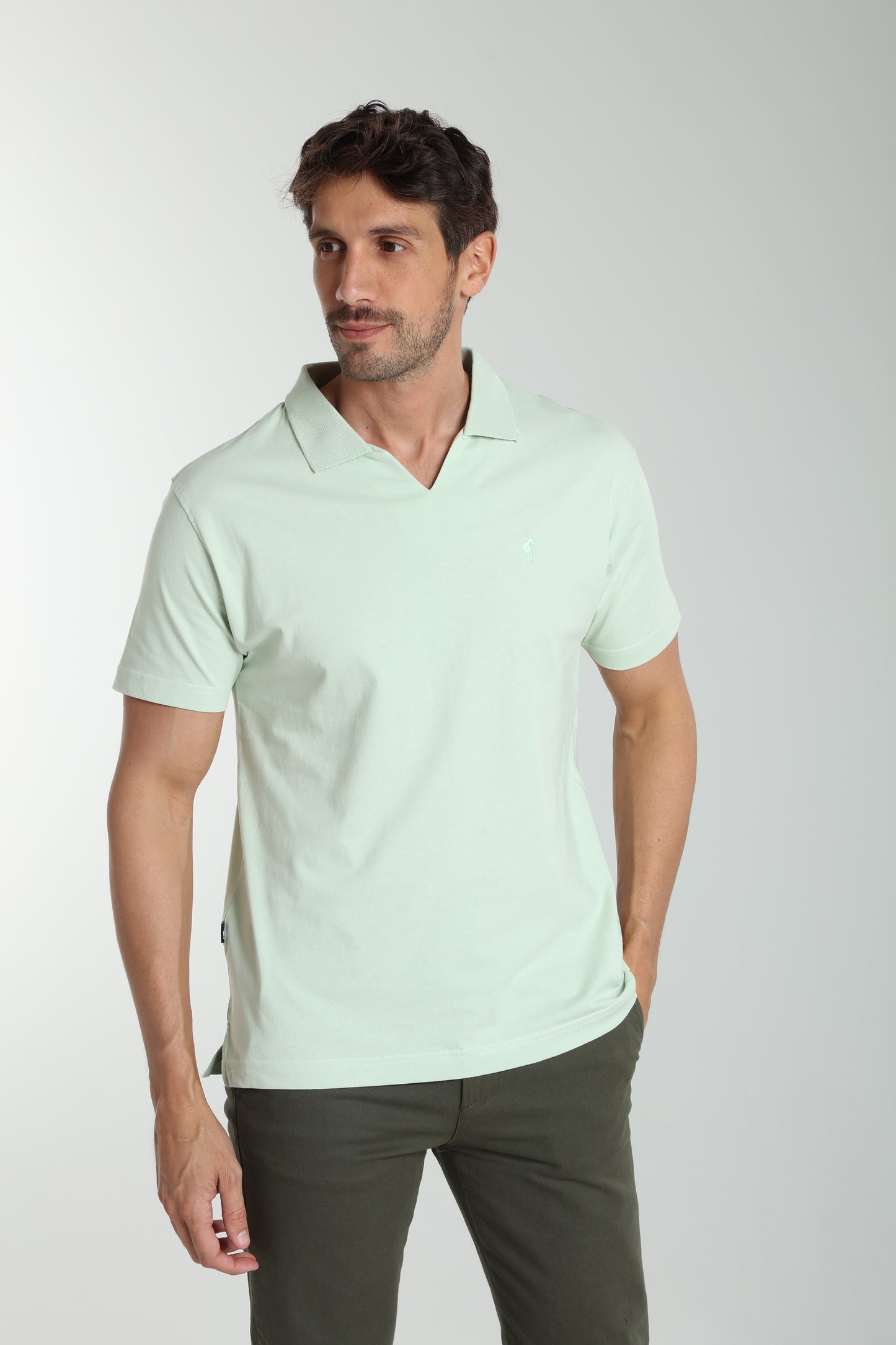 Polo manches courtes PAT céladon