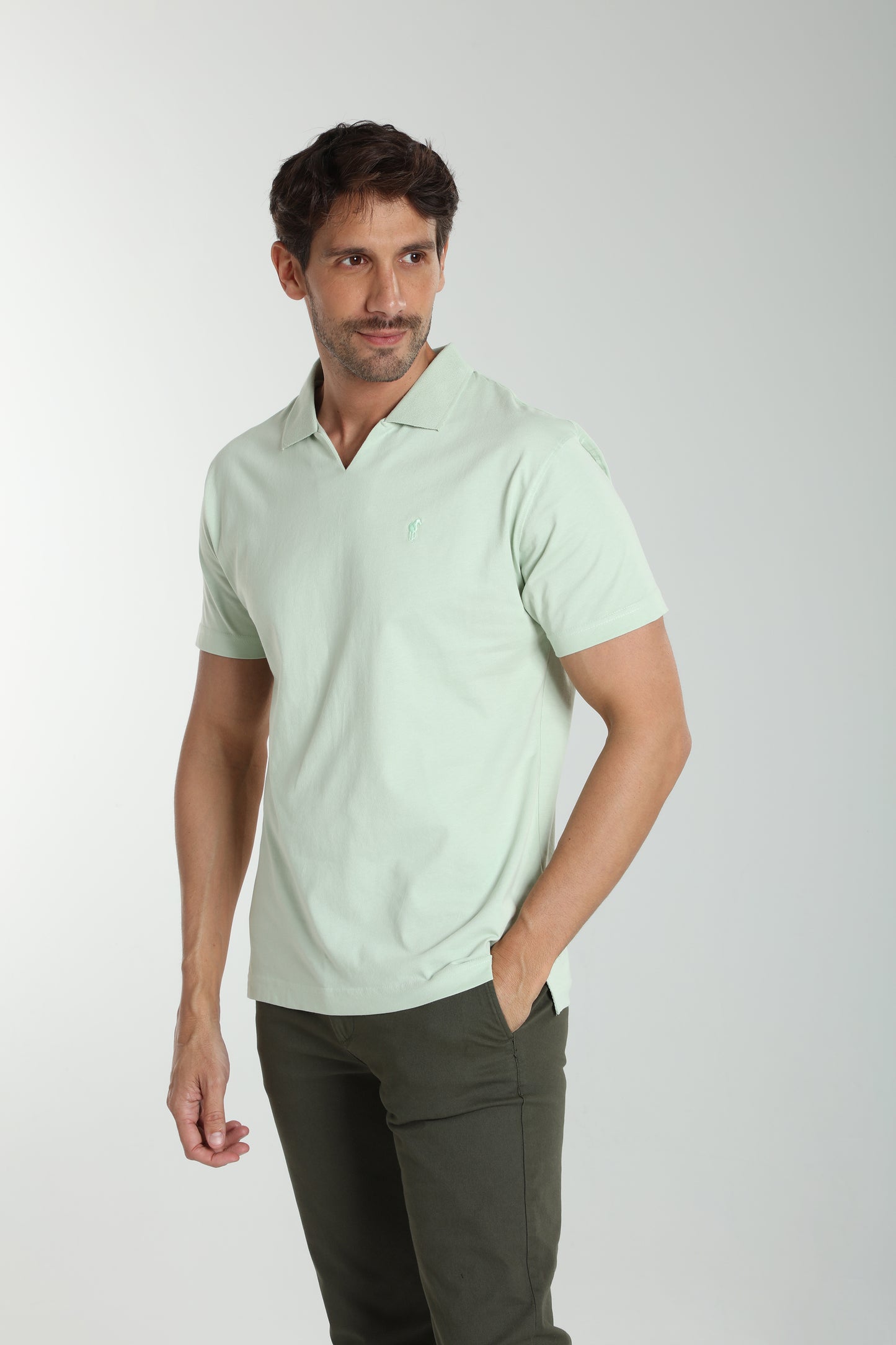 Polo manches courtes PAT céladon