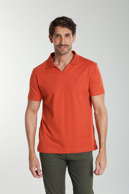 Polo manches courtes PAT brique