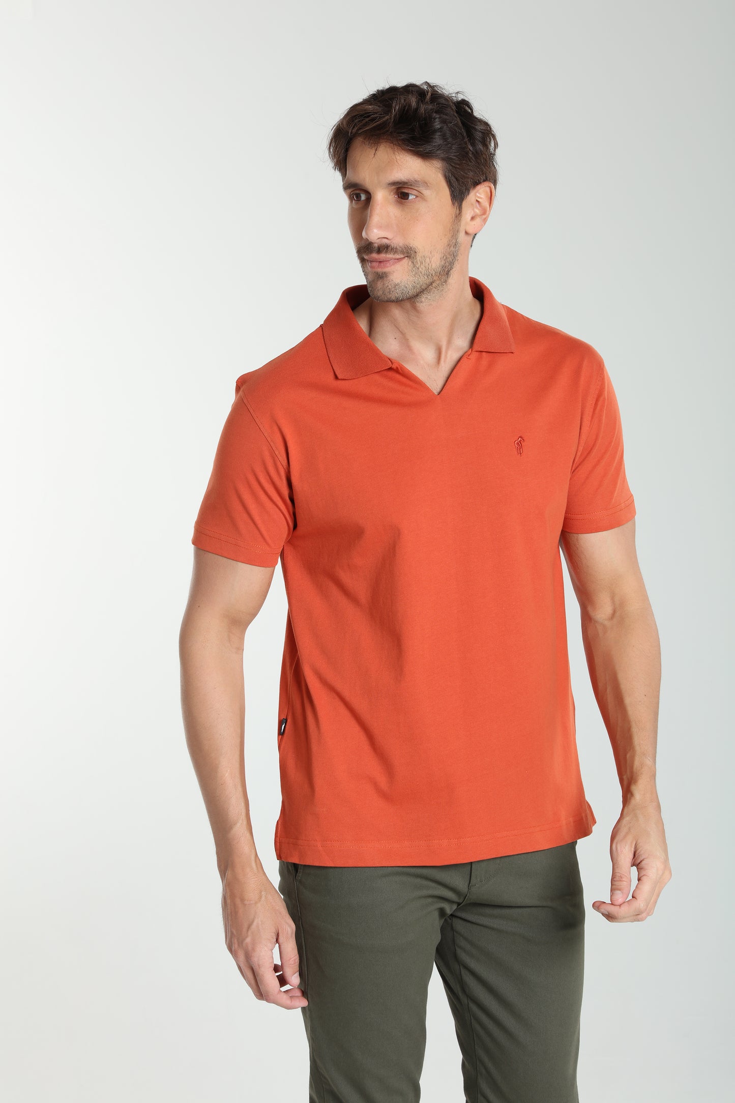 Polo manches courtes PAT brique