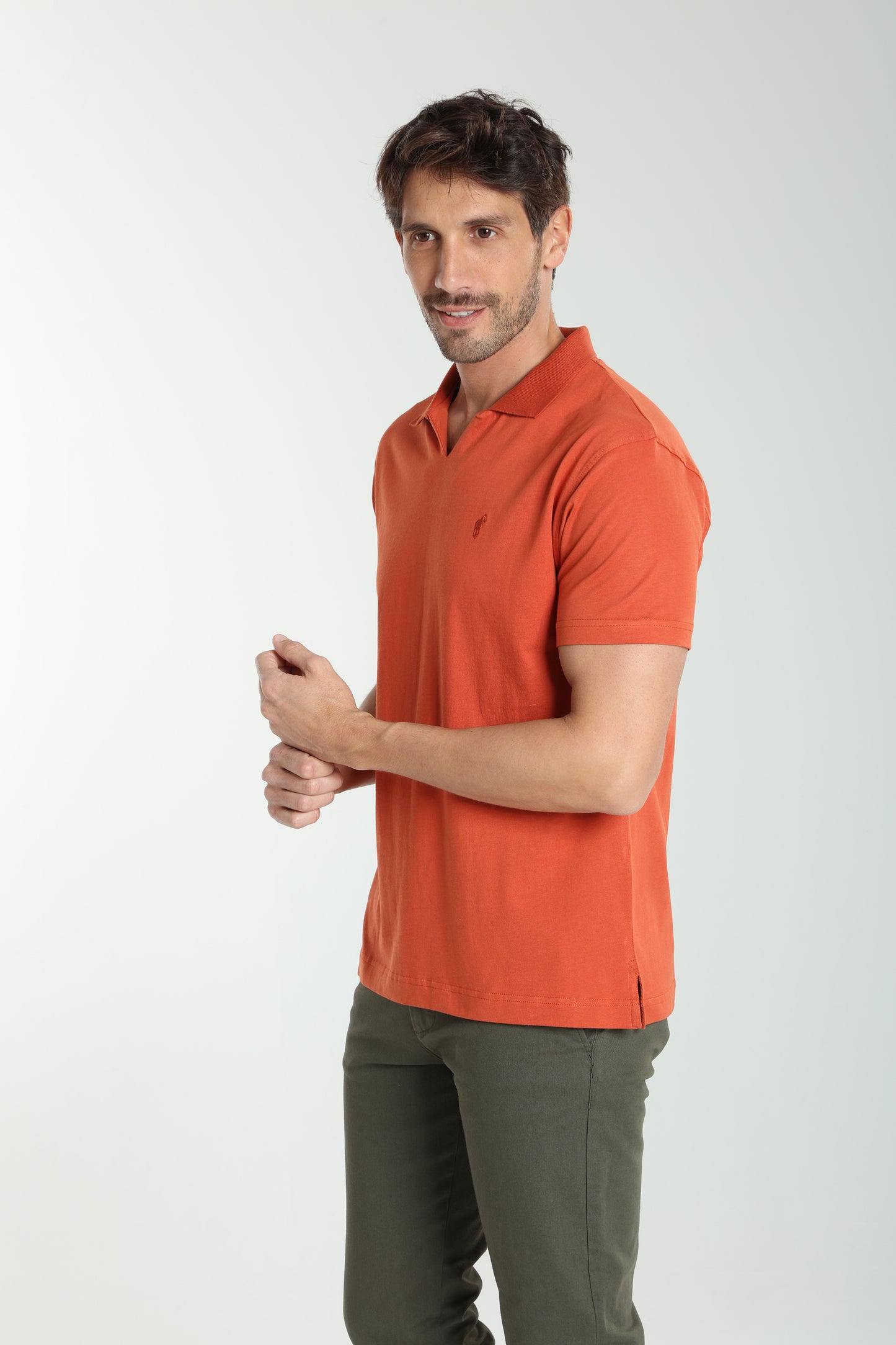 Polo manches courtes PAT brique