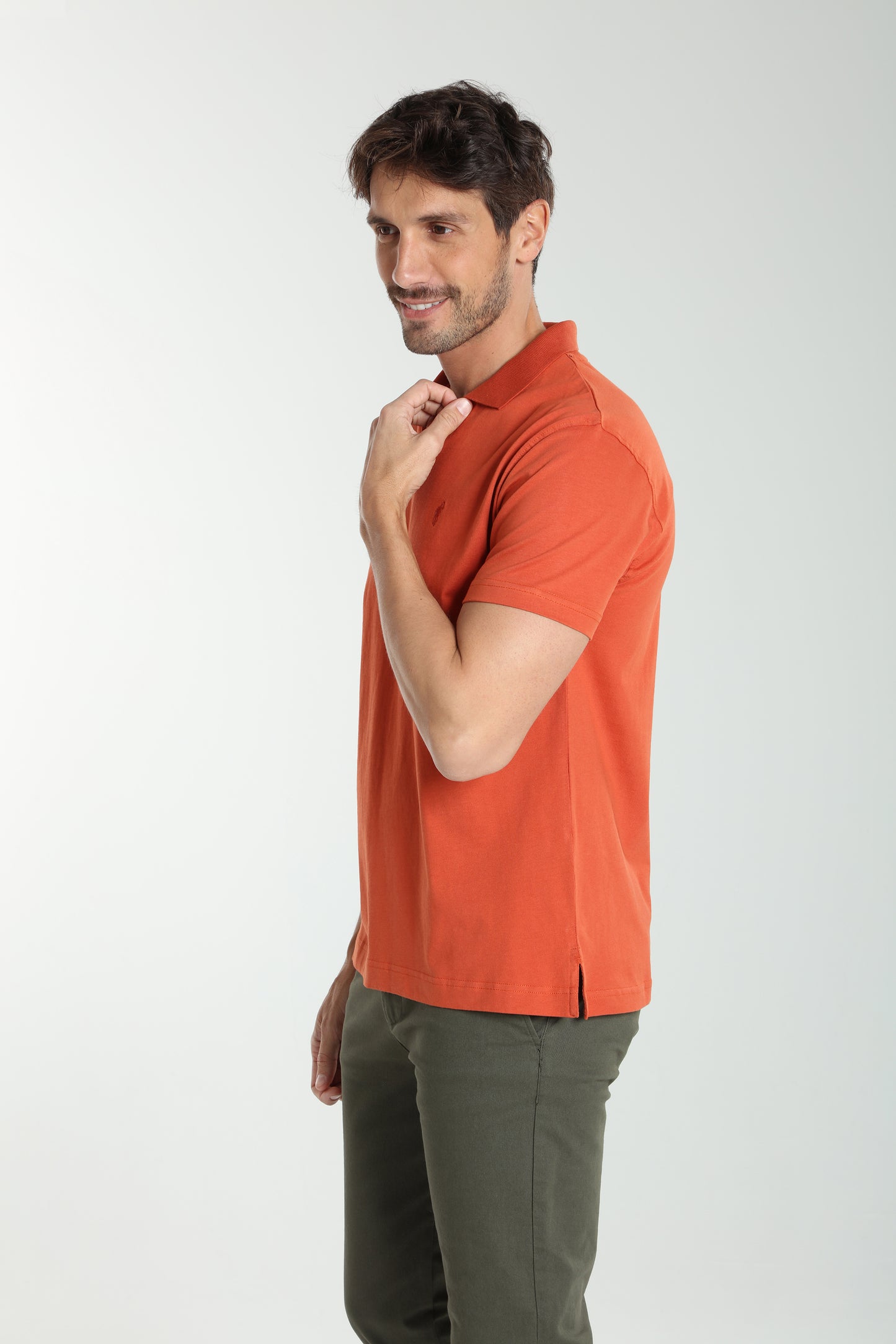 Polo manches courtes PAT brique