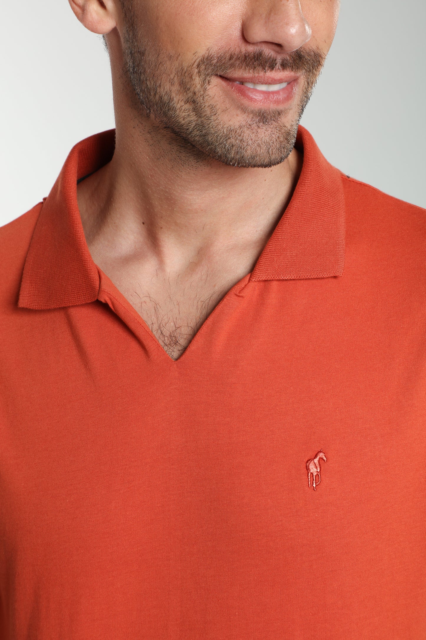 Polo manches courtes PAT brique