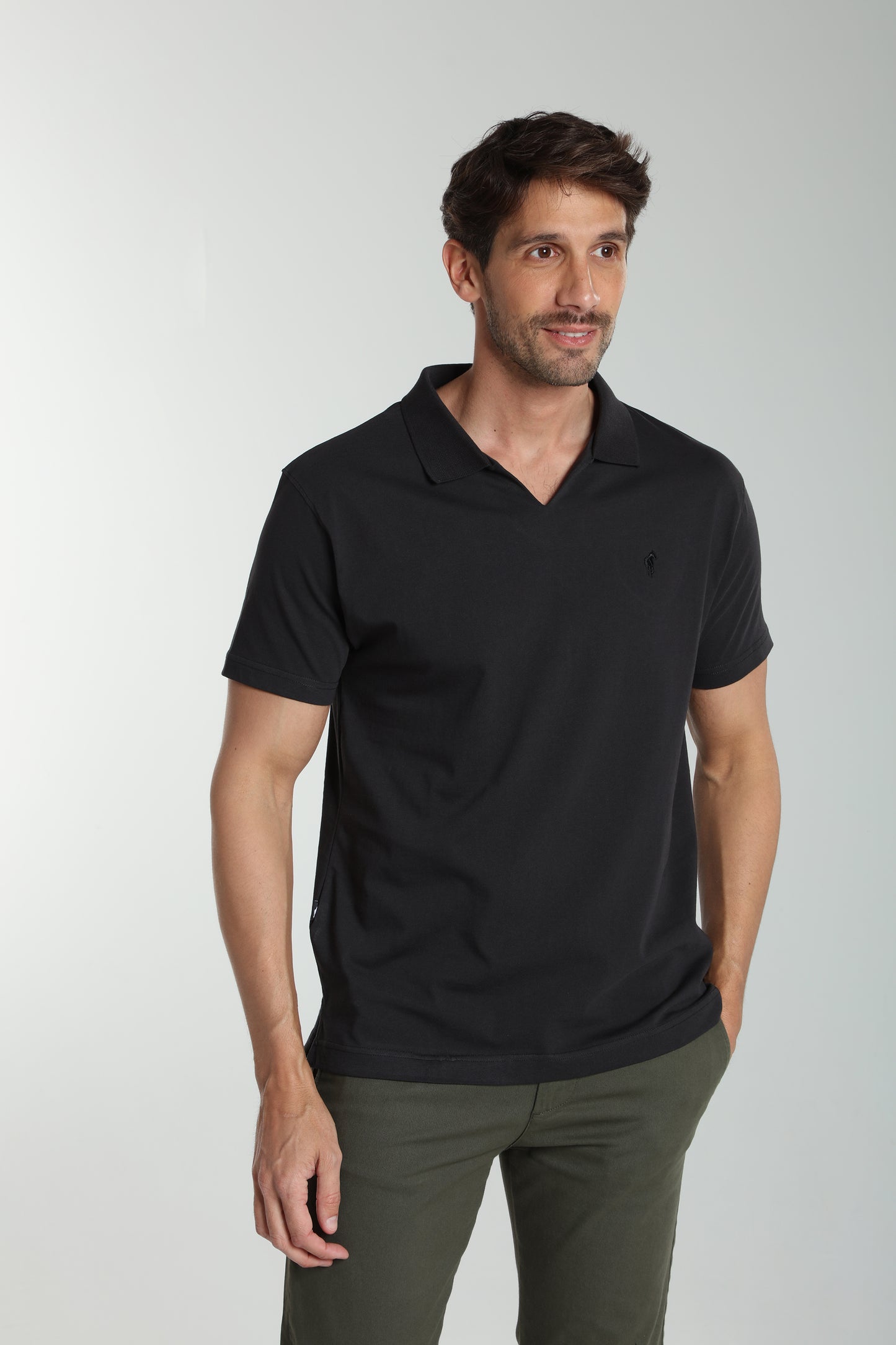 Polo manches courtes PAT noir