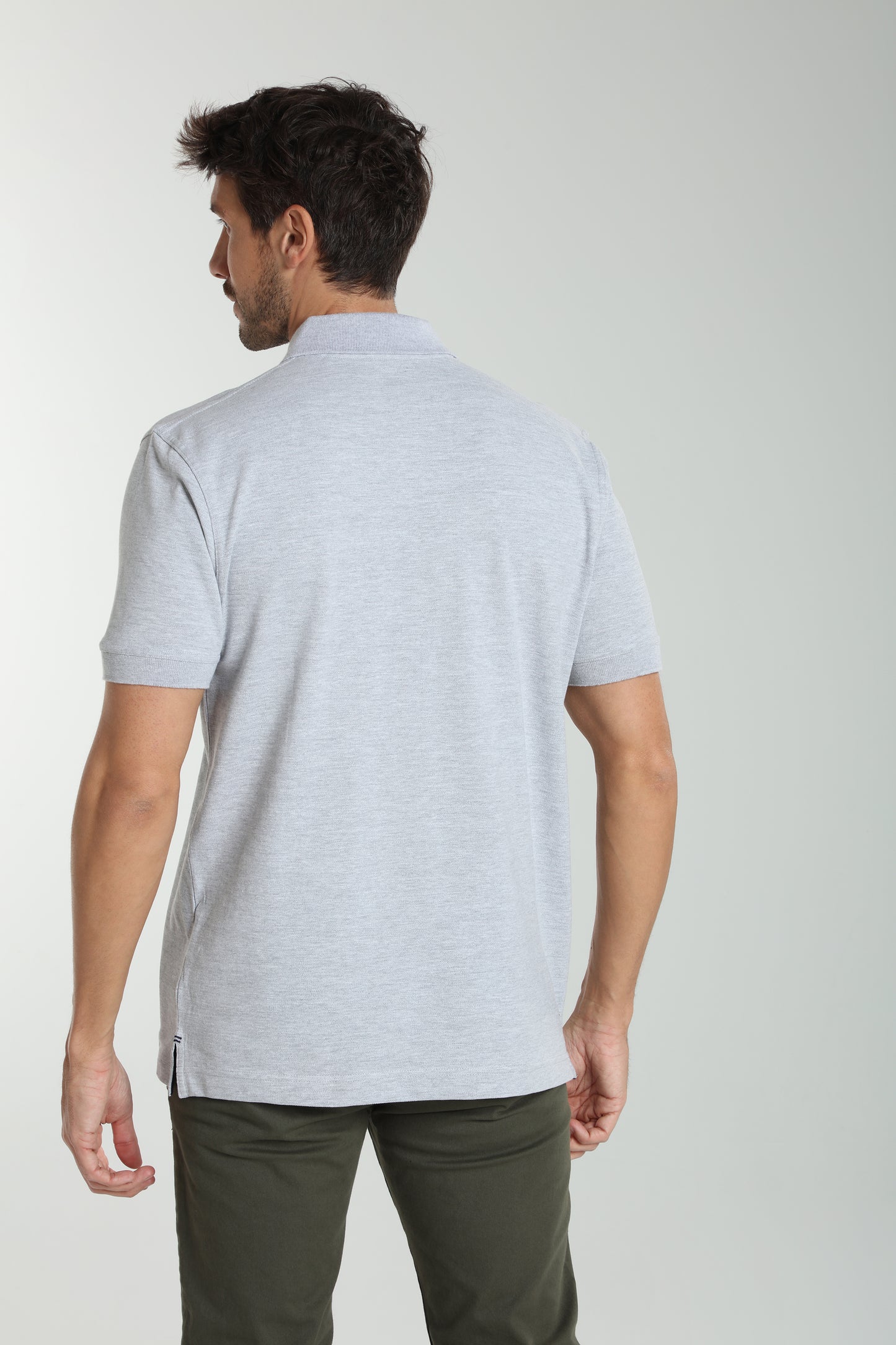 Polo manches courtes PING gris chiné