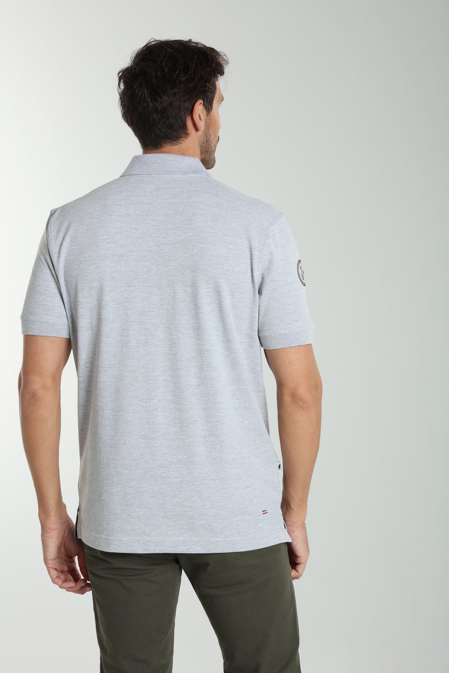 Polo manches courtes PING gris chiné