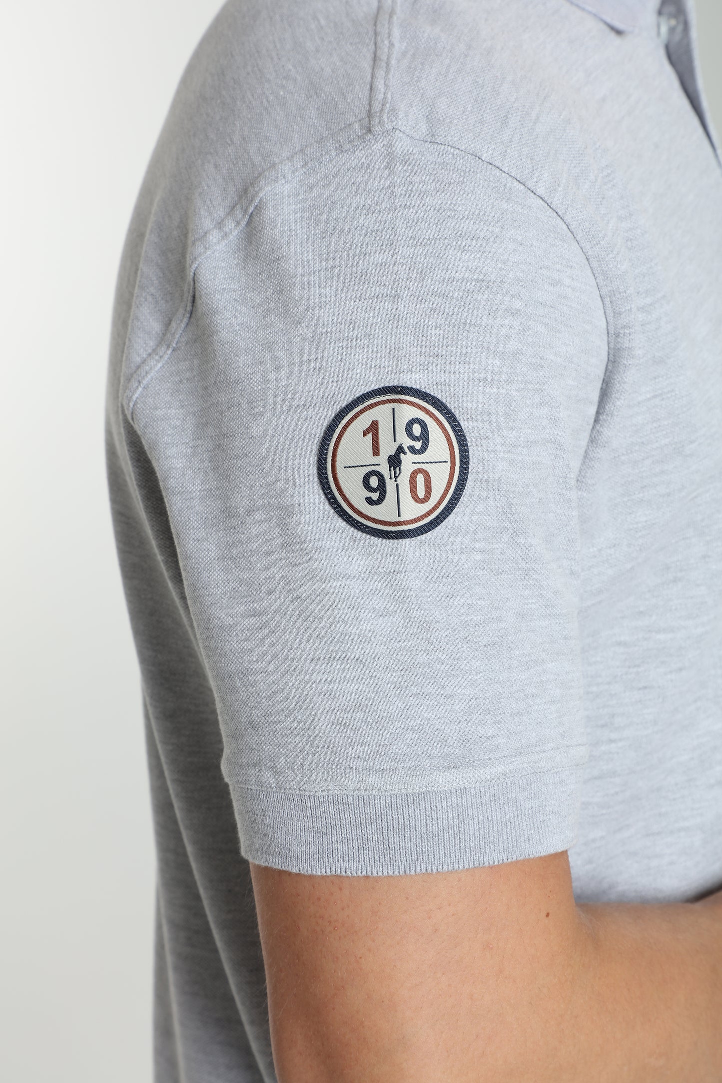 Polo manches courtes PING gris chiné
