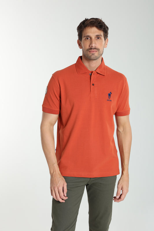 Polo manches courtes PING brique