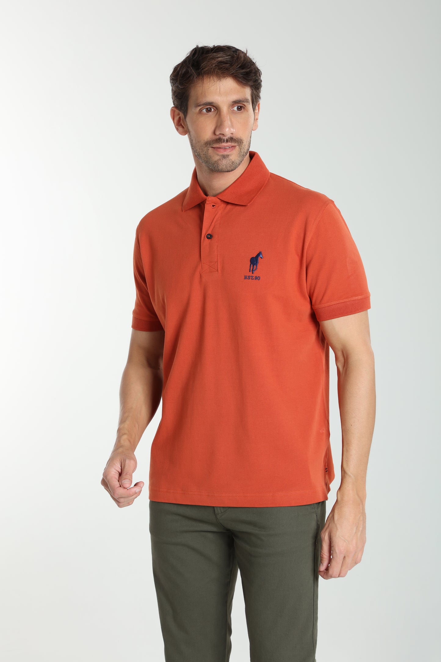 Polo manches courtes PING brique