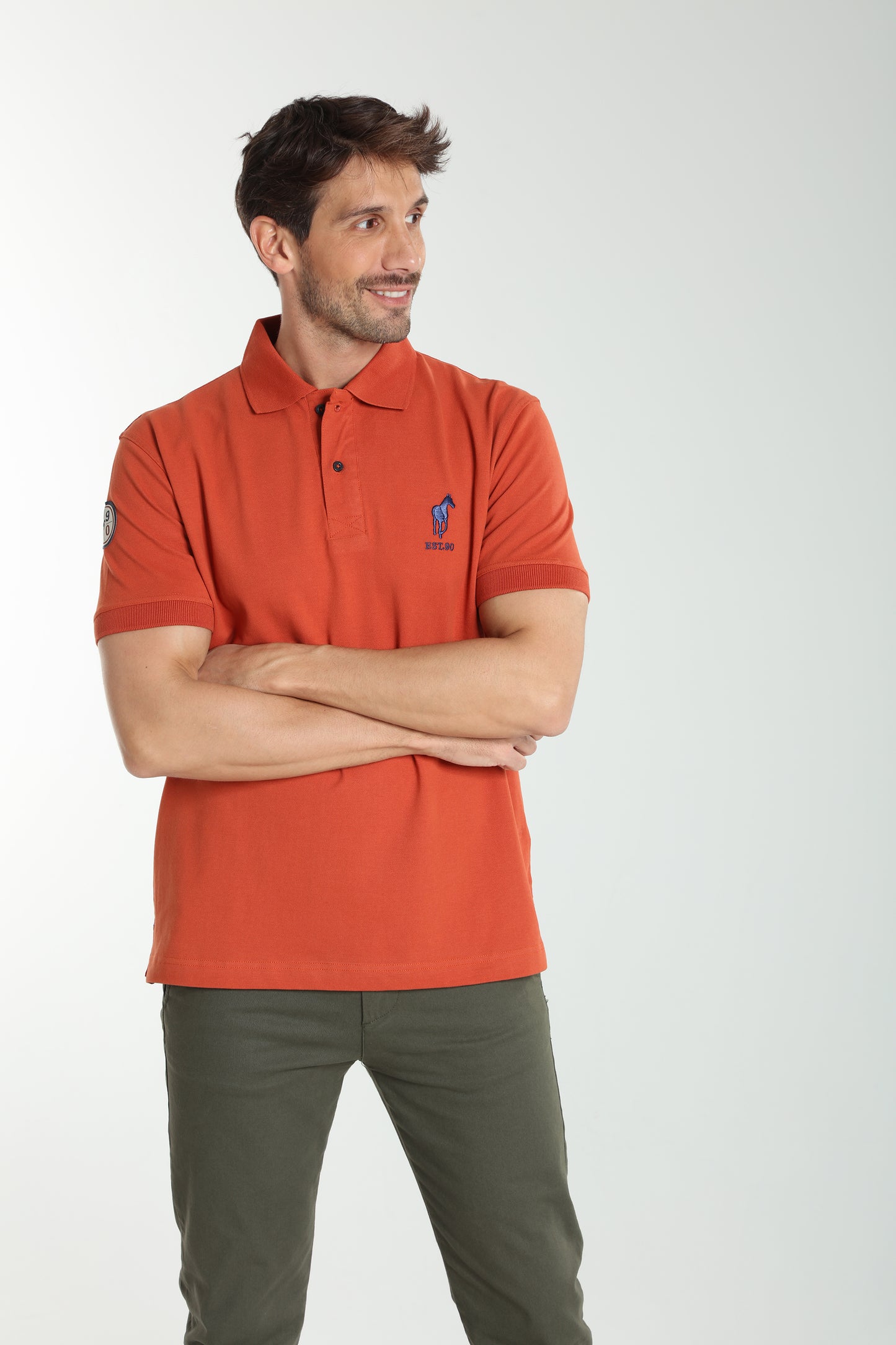 Polo manches courtes PING brique
