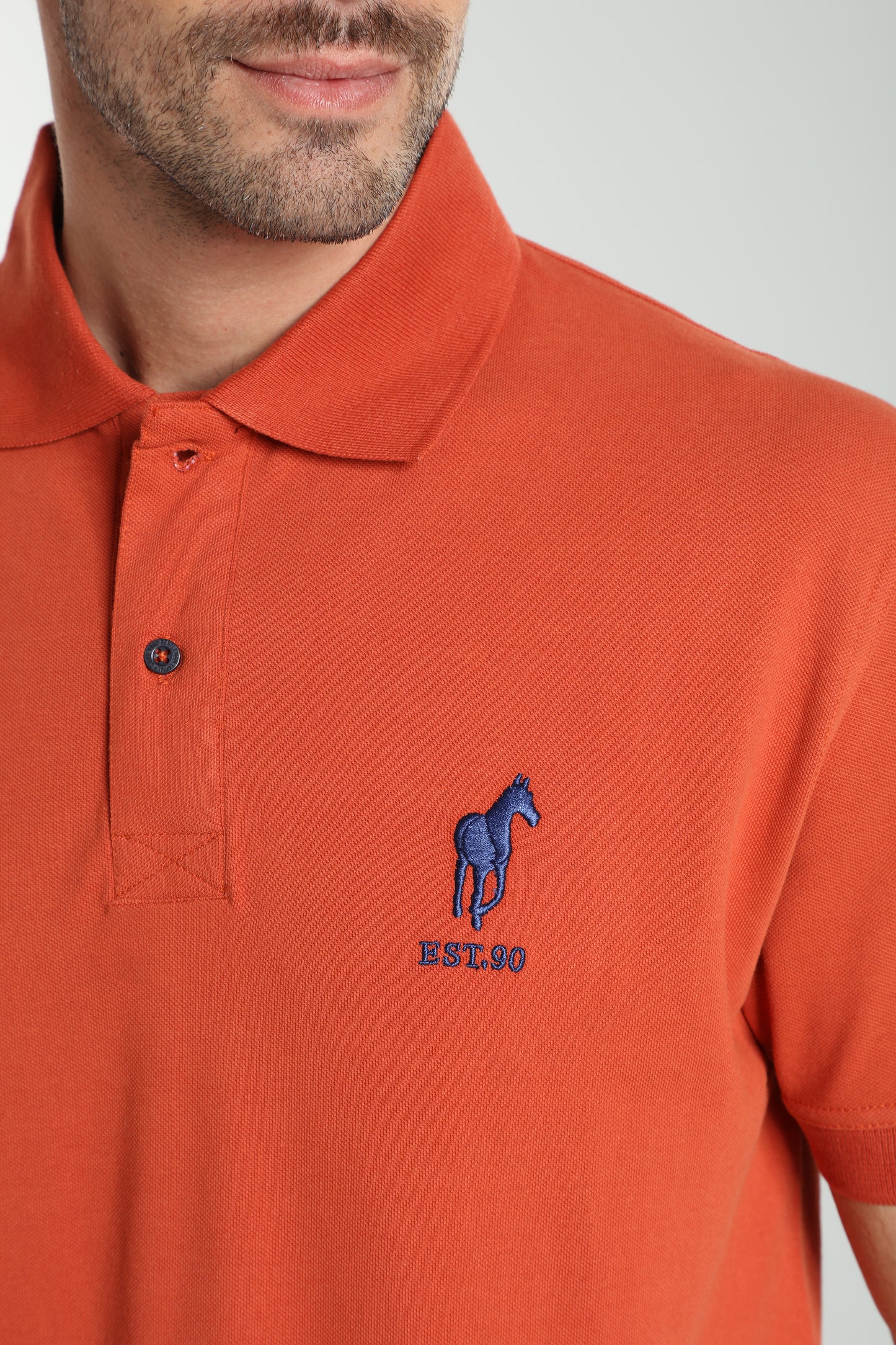 Polo manches courtes PING brique