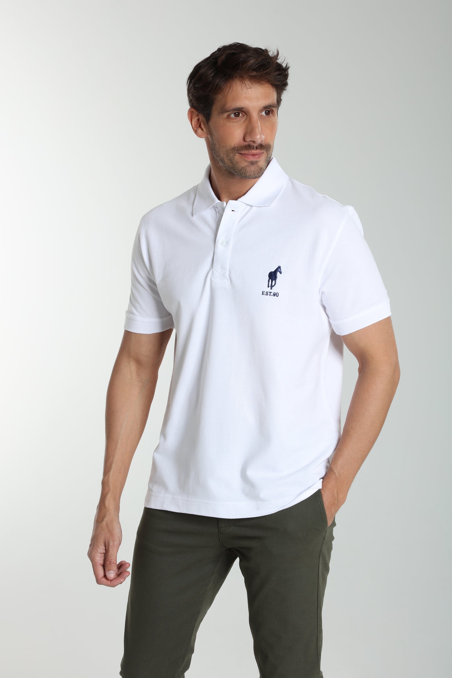 Polo manches courtes PING blanc