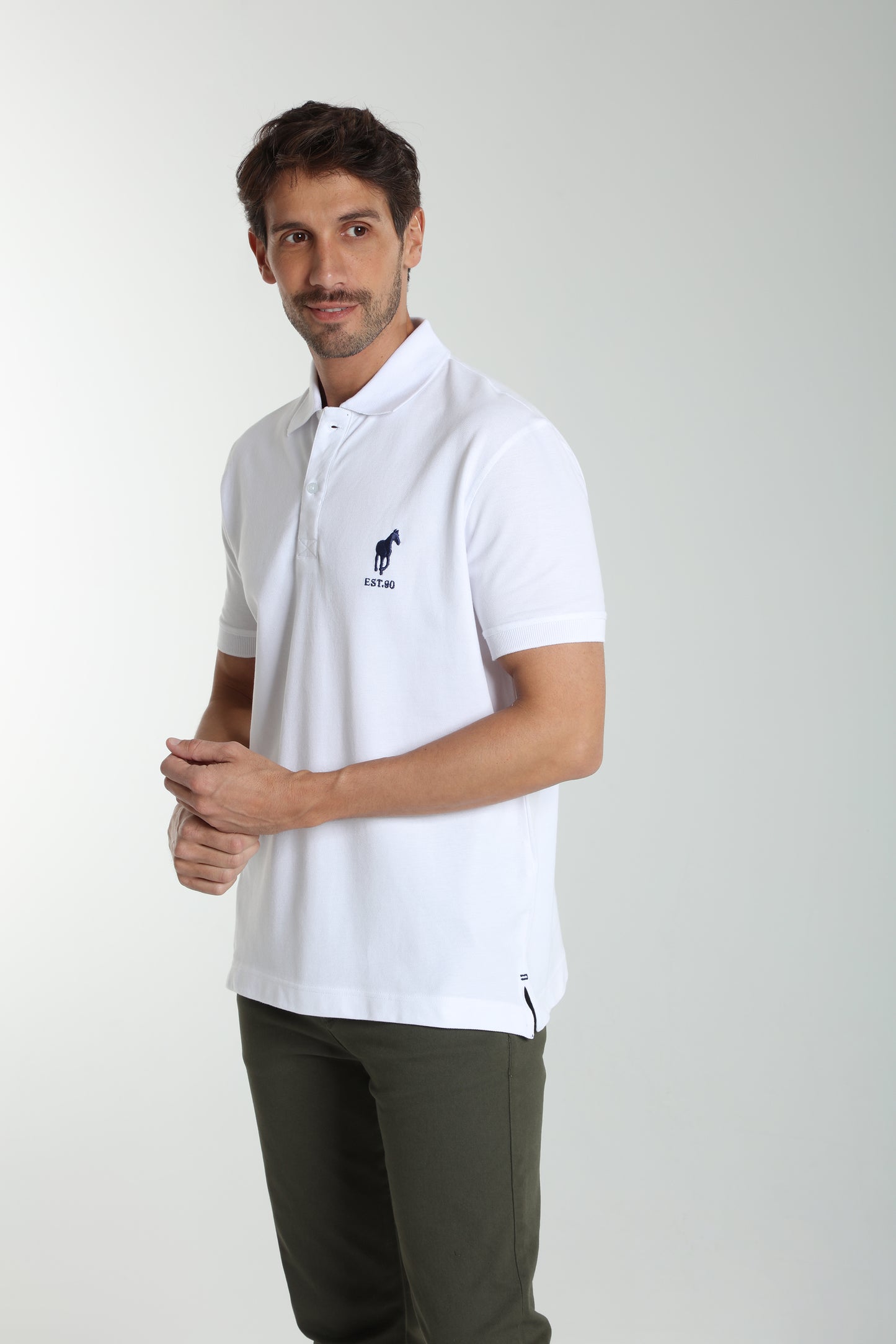 Polo manches courtes PING blanc