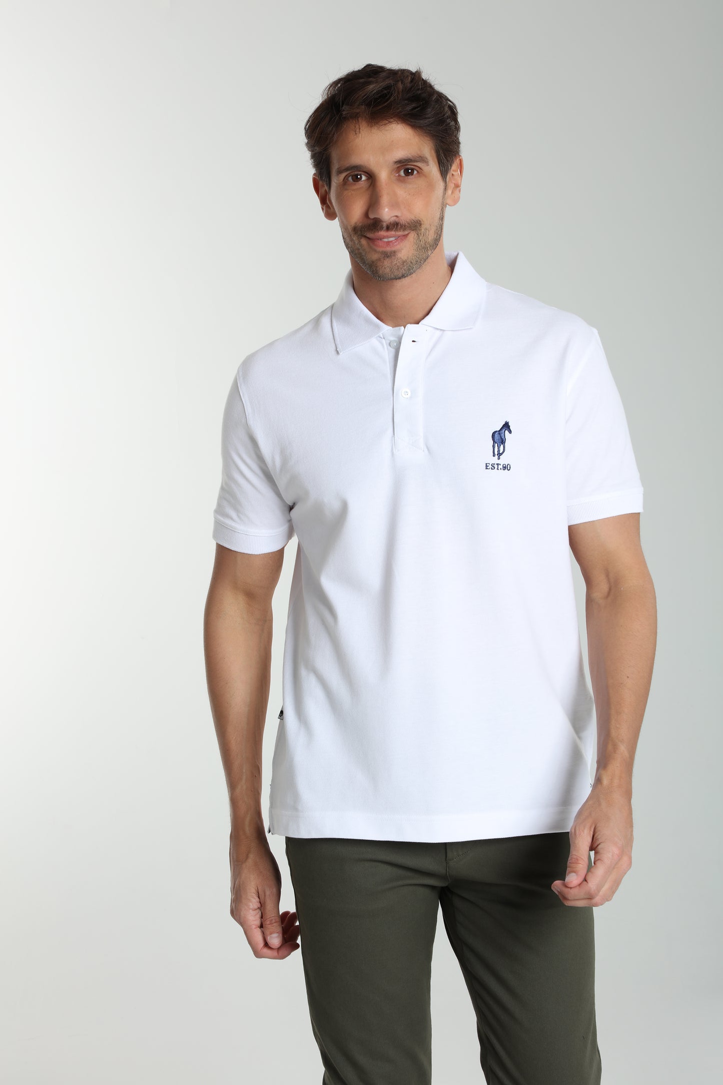 Polo manches courtes PING blanc