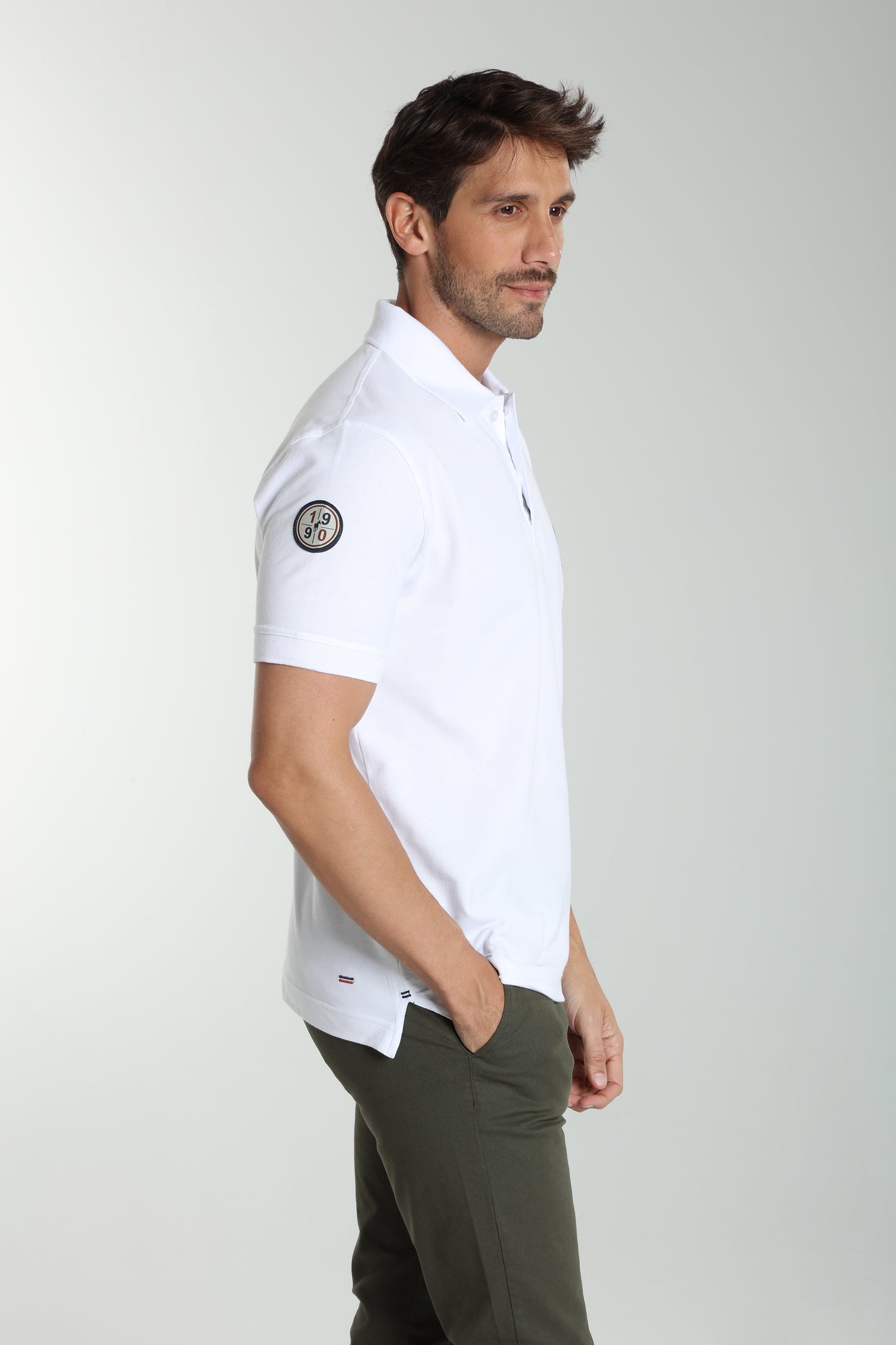 Polo manches courtes PING blanc