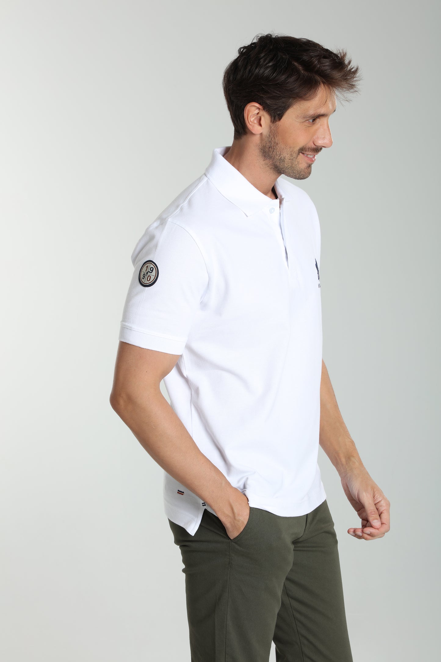 Polo manches courtes PING blanc